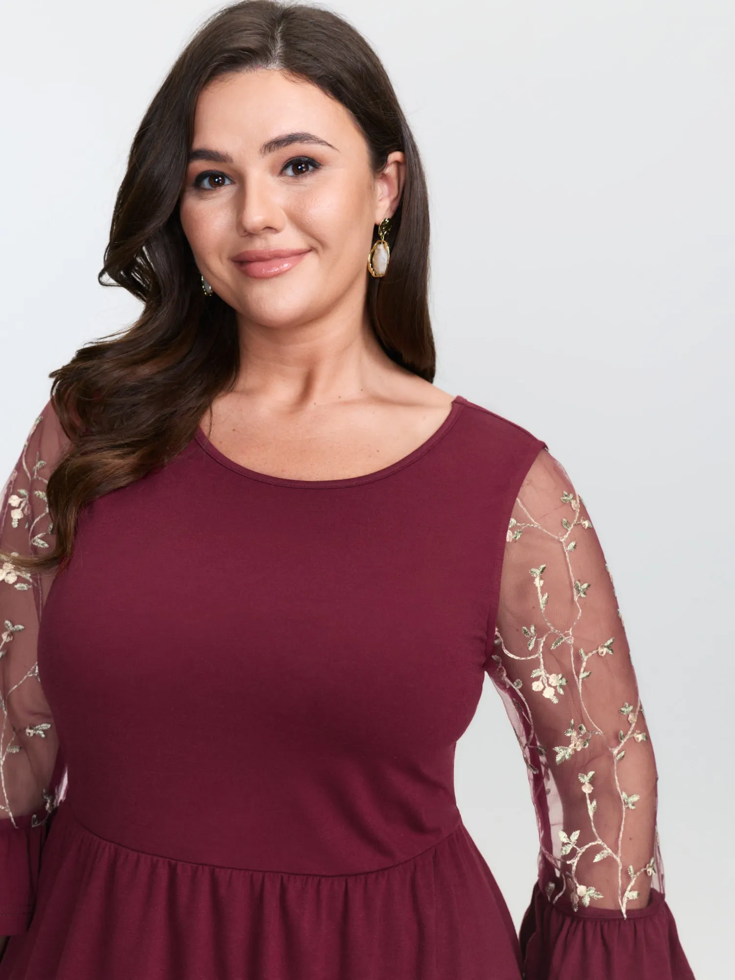 Supersoft Embroidered Cross-Strap Back Blouse sold by Bloomchic product image thumbnail 2