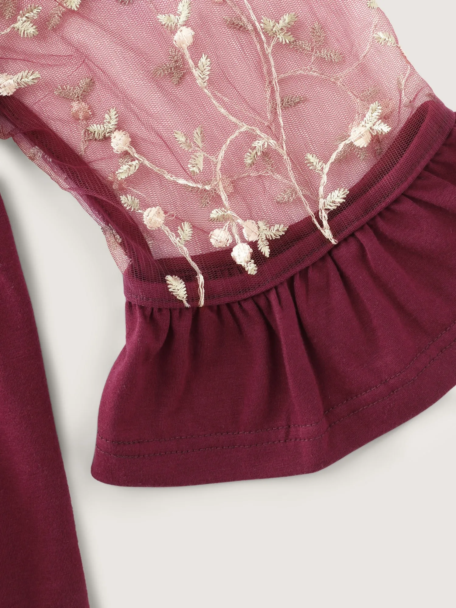 Supersoft Embroidered Cross-Strap Back Blouse sold by Bloomchic product image thumbnail 5