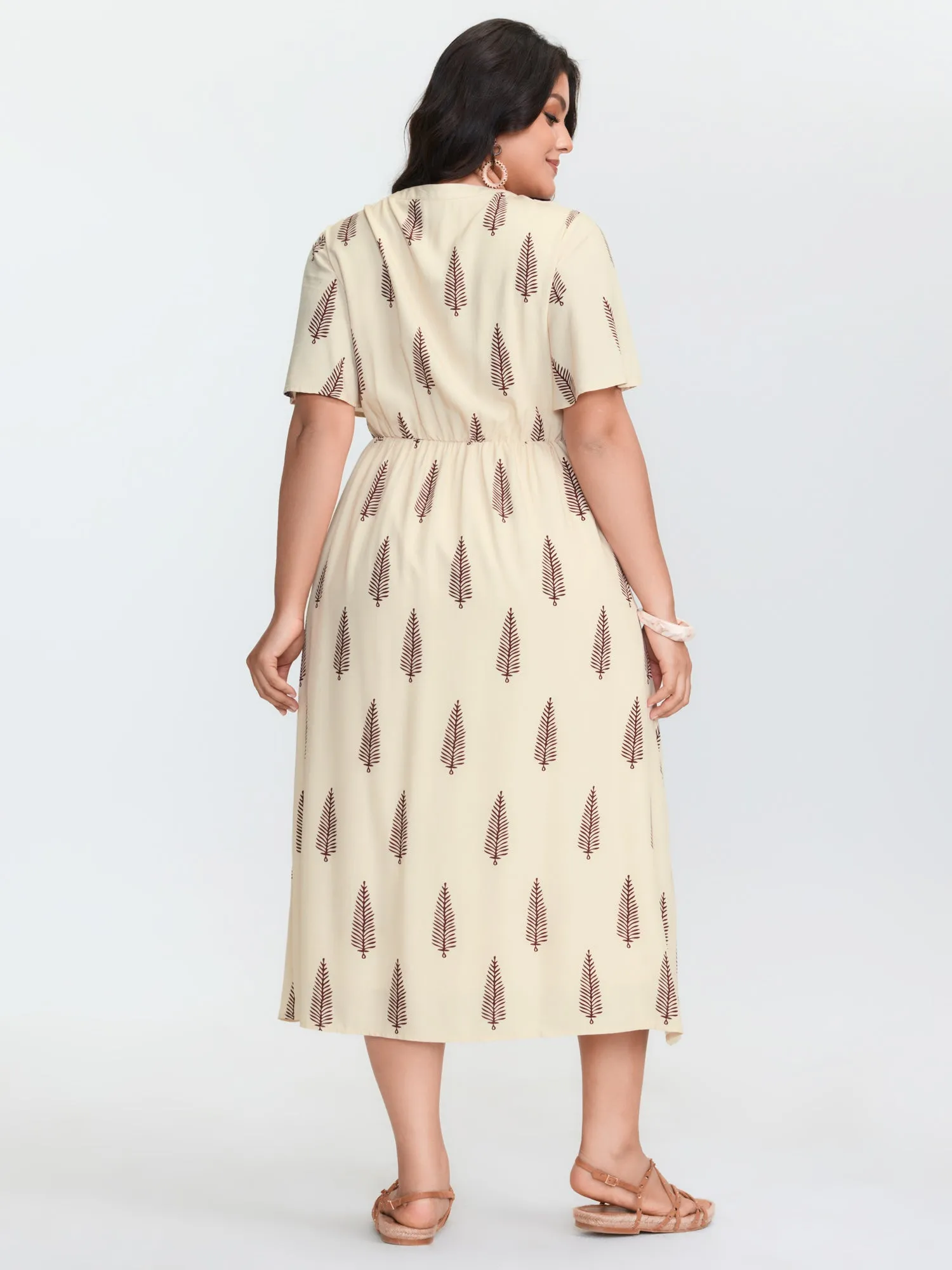 Floral Print Color Contrast Pockets Midi Dress sold by Bloomchic product image thumbnail 4