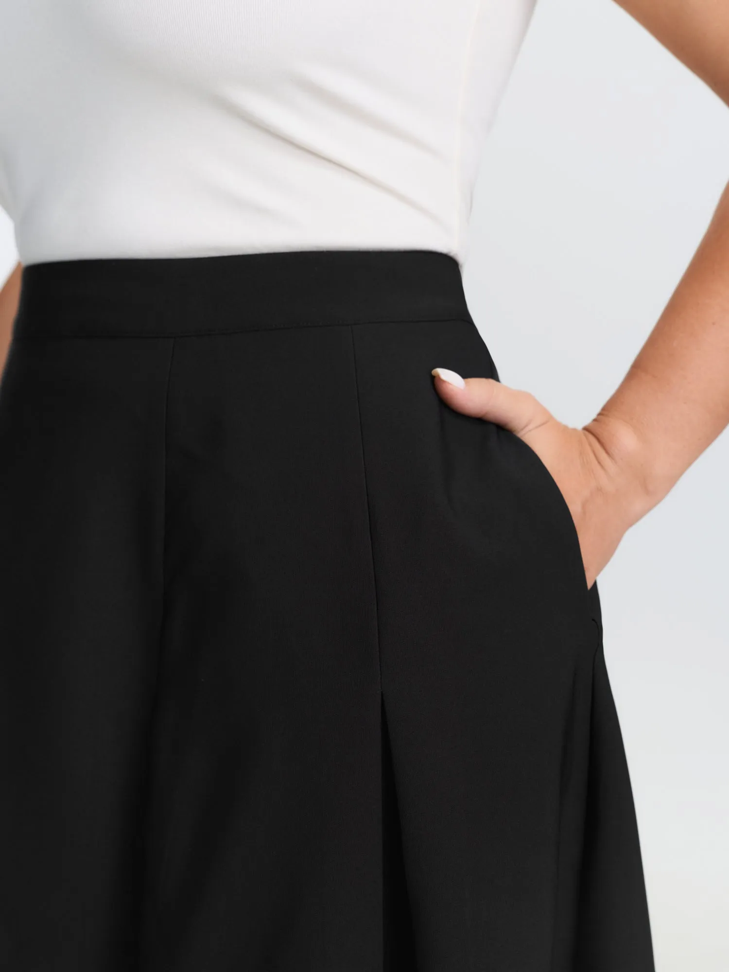 Timeless Pleated Stretchy Midi Skirt sold by Bloomchic product image thumbnail 3