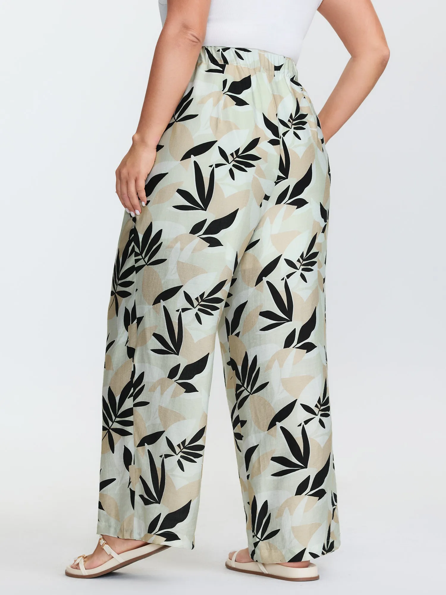 Floral Print Button Straight-Leg Pants sold by Bloomchic product image thumbnail 5