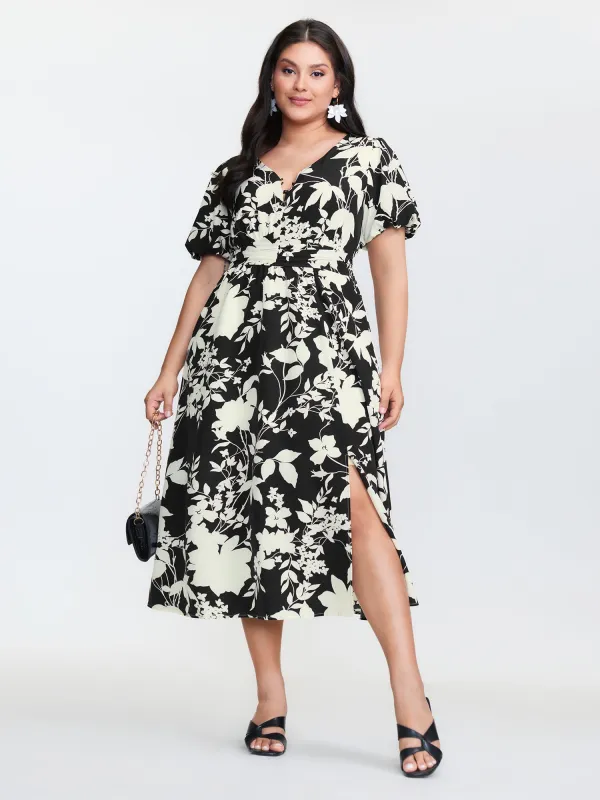 Silhouette Flower Print Pockets Adjustable Maxi Dress sold by Bloomchic