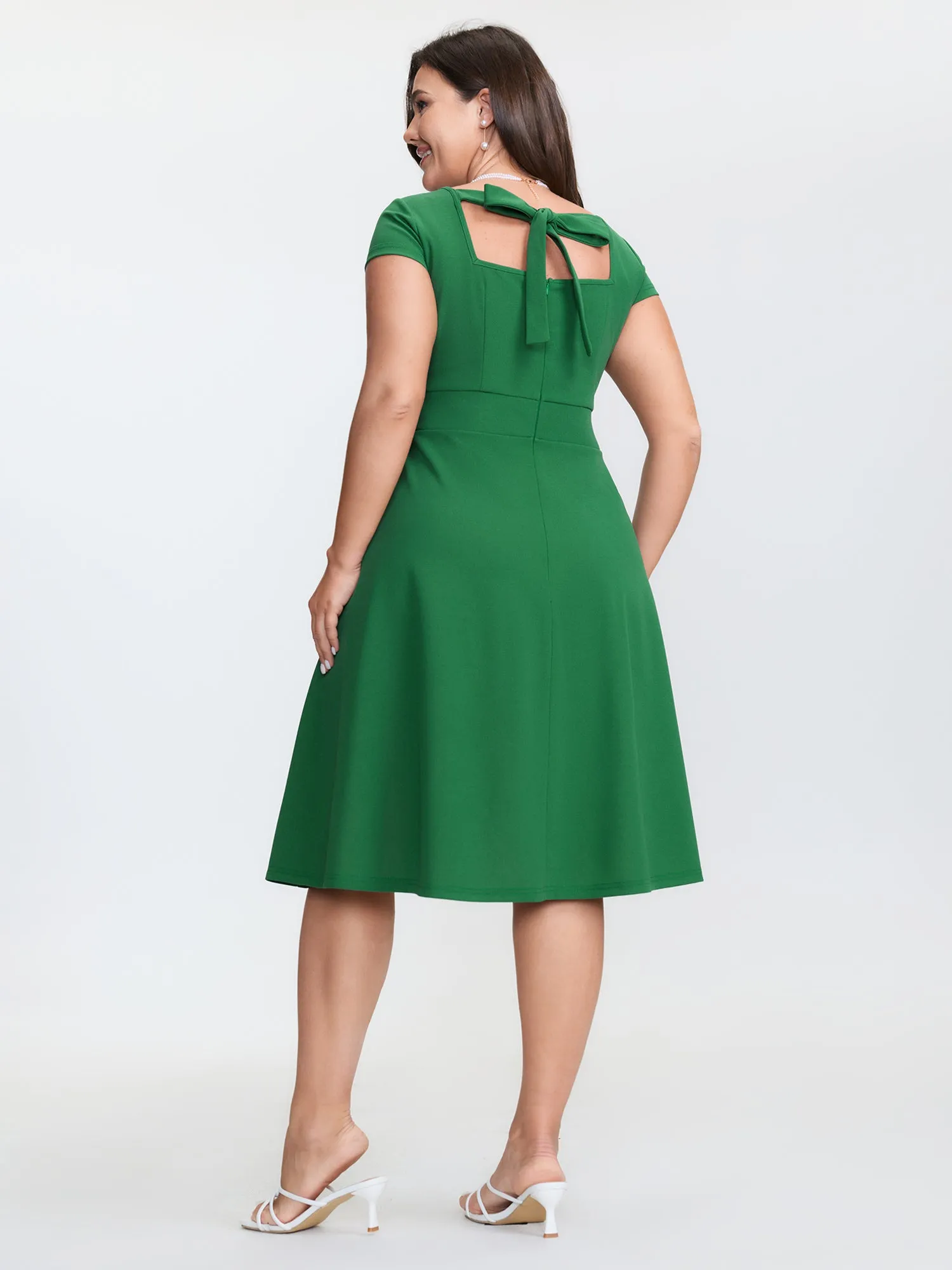 Retro Twist Front Back-Tie Mini Dress sold by Bloomchic product image thumbnail 5