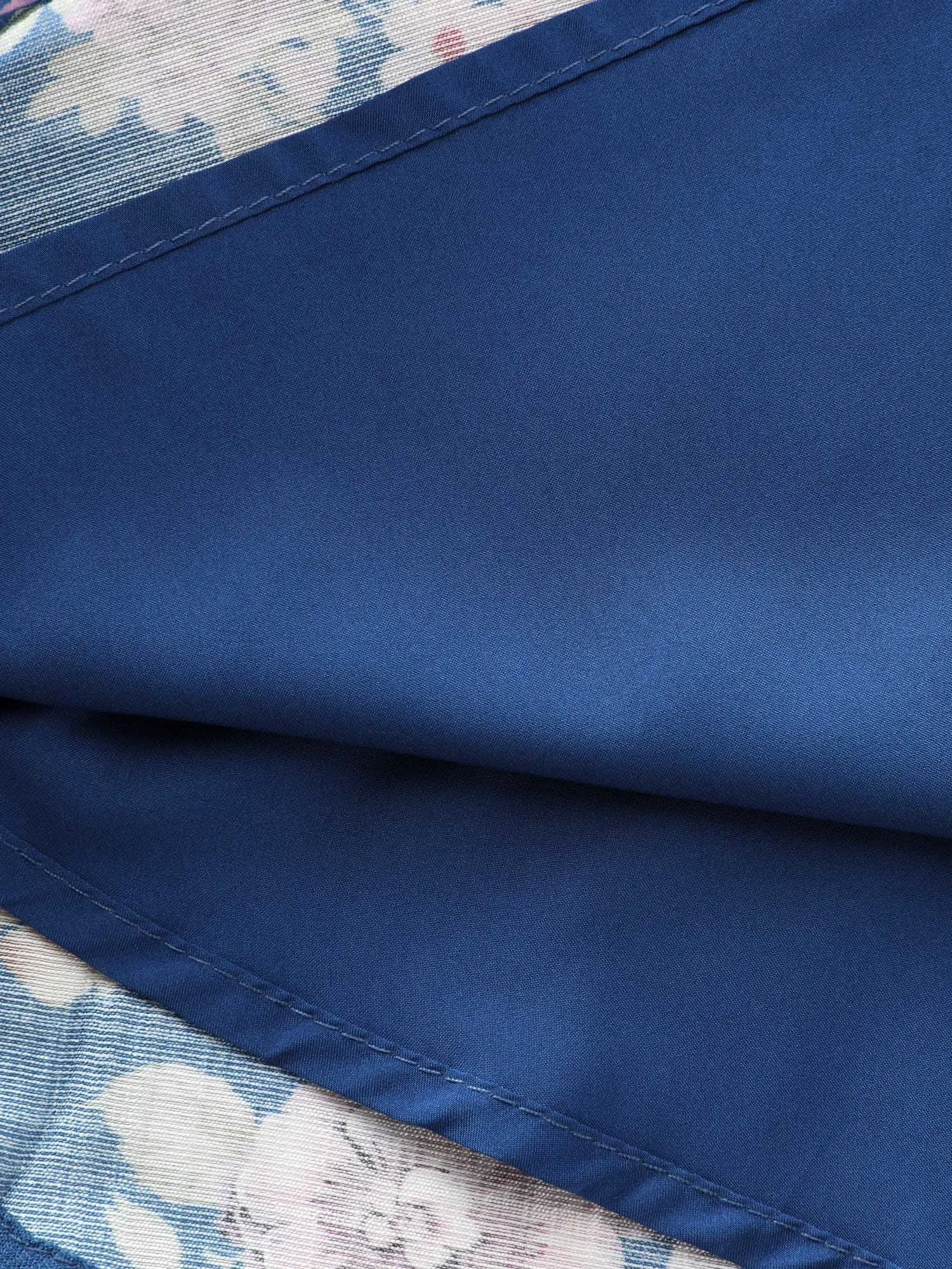 Retro Floral Print Back-Tie Midi Dress sold by Bloomchic product image thumbnail 5