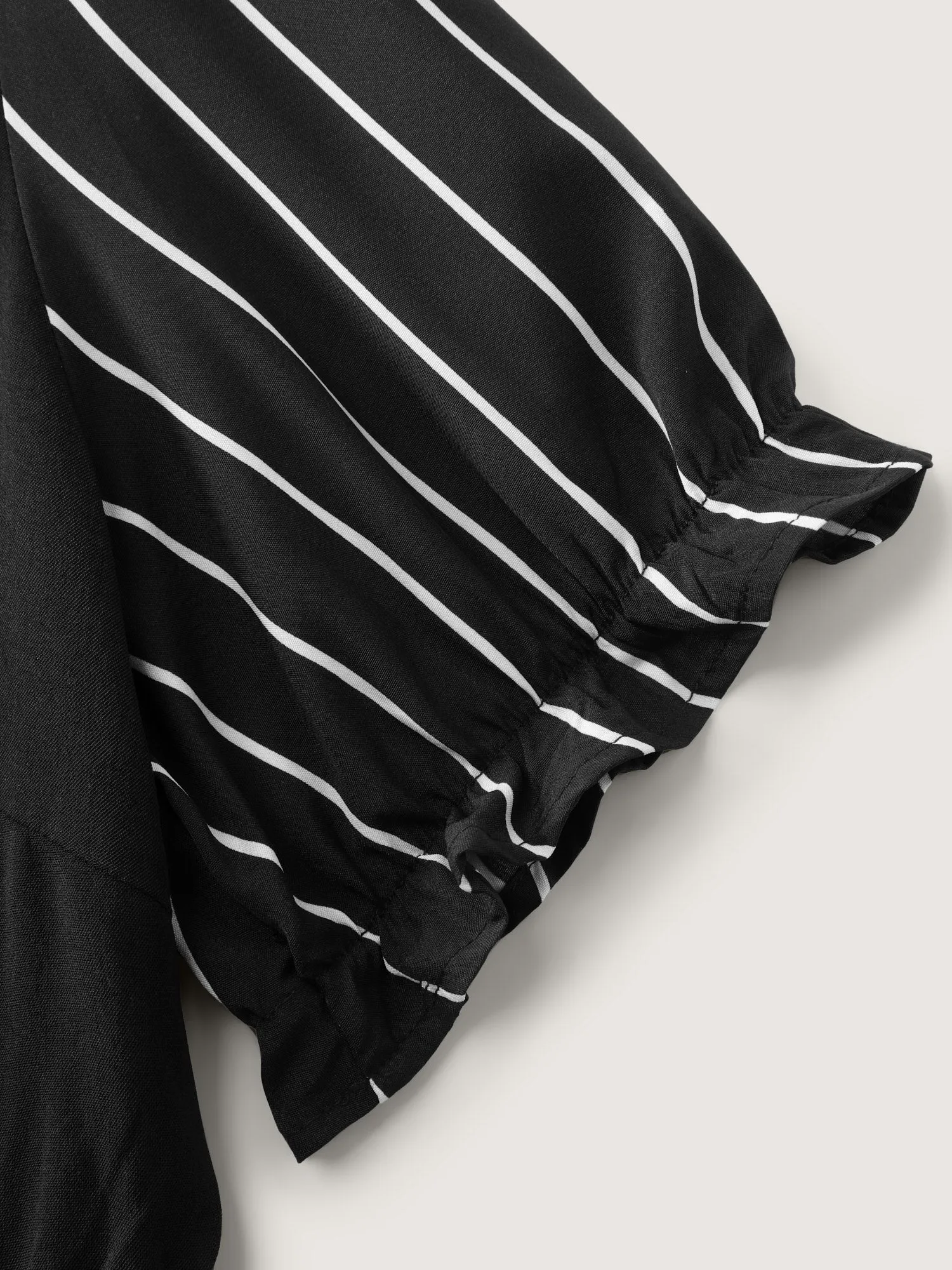 Striped Ribbon Neckline Contrast Midi Dress sold by Bloomchic product image thumbnail 5