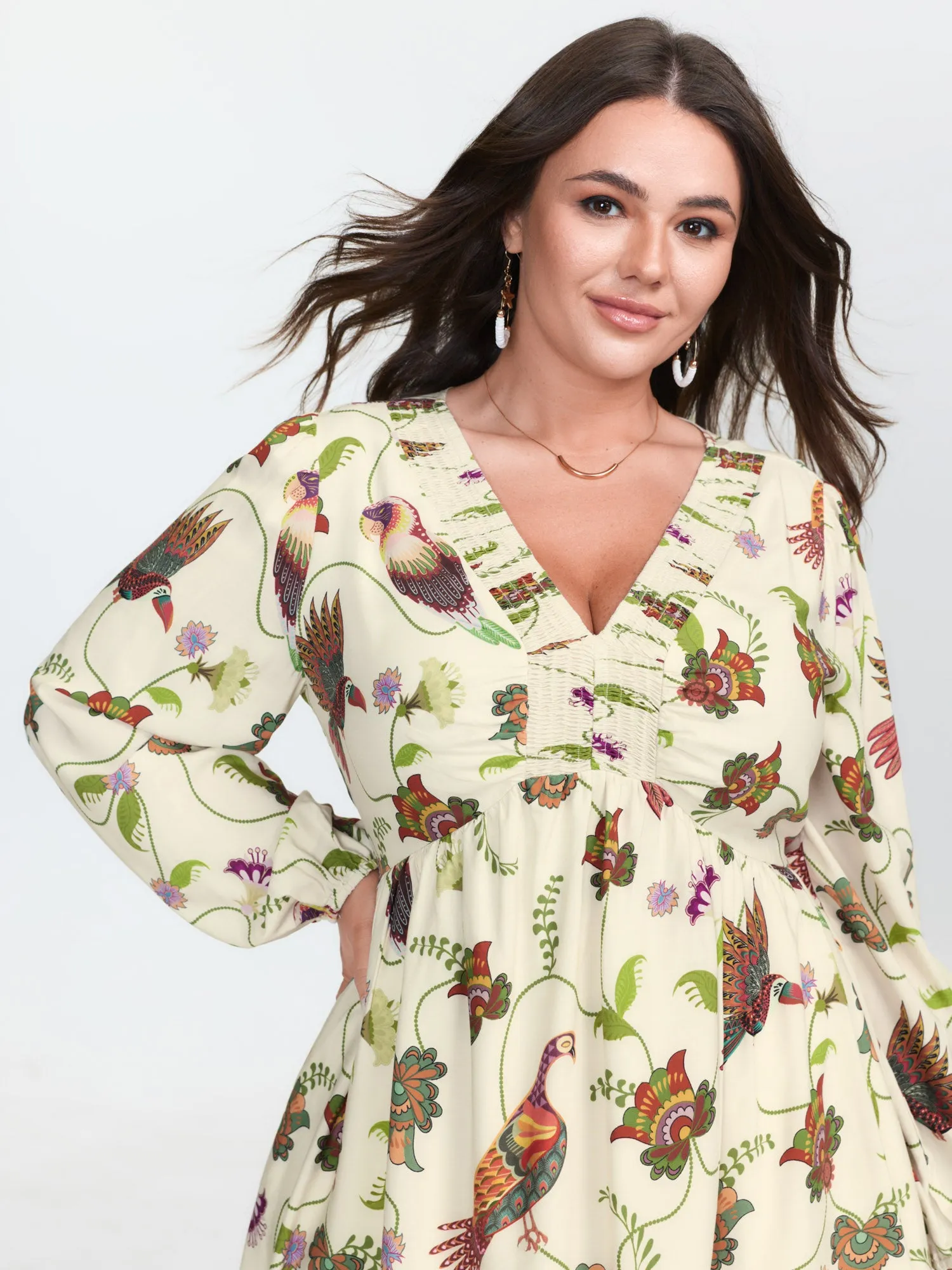 Floral Print Color Contrast Hem Mini Dress sold by Bloomchic product image thumbnail 3