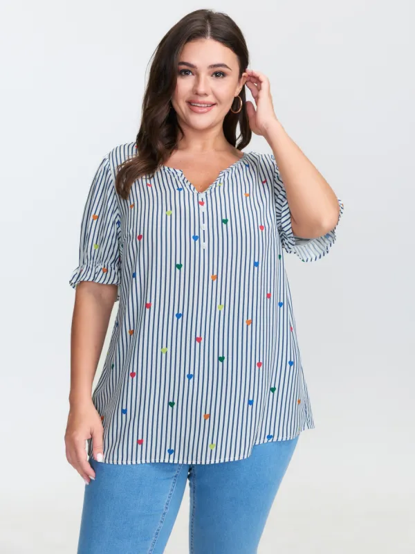 Floral Print Notched Collar Blouse sold by Bloomchic