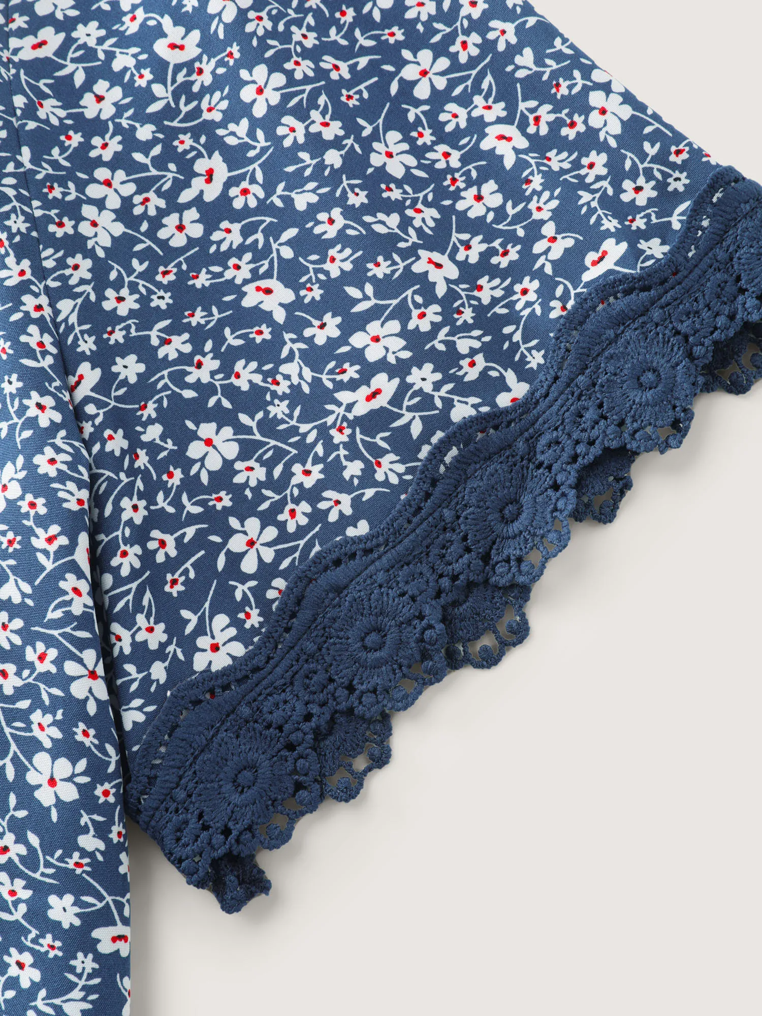 Floral Print Buttons Lace Sleeve Blouse sold by Bloomchic product image thumbnail 5