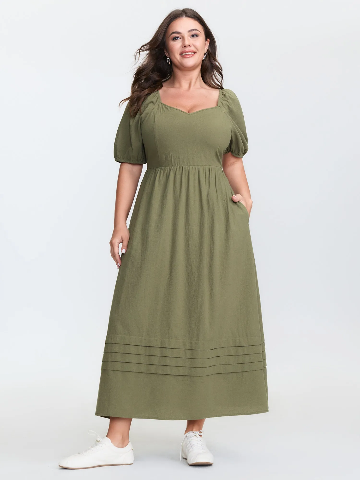 Pure Cotton Sweetheart Neckline Maxi Dress sold by Bloomchic product image thumbnail 3