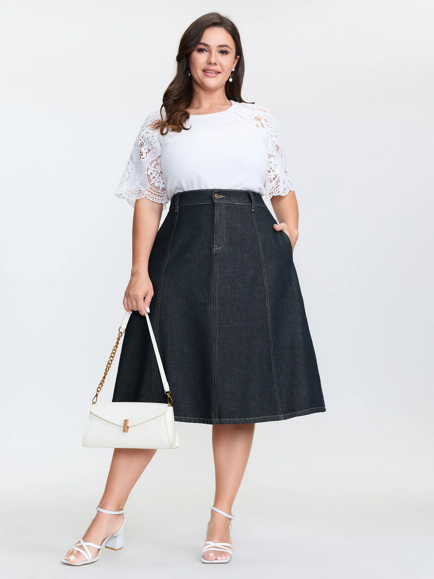 Stretchy Maxi Denim Skirt sold by Bloomchic product image thumbnail 2