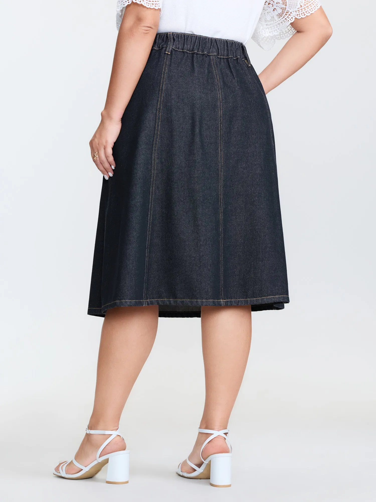 Stretchy Maxi Denim Skirt sold by Bloomchic product image thumbnail 5