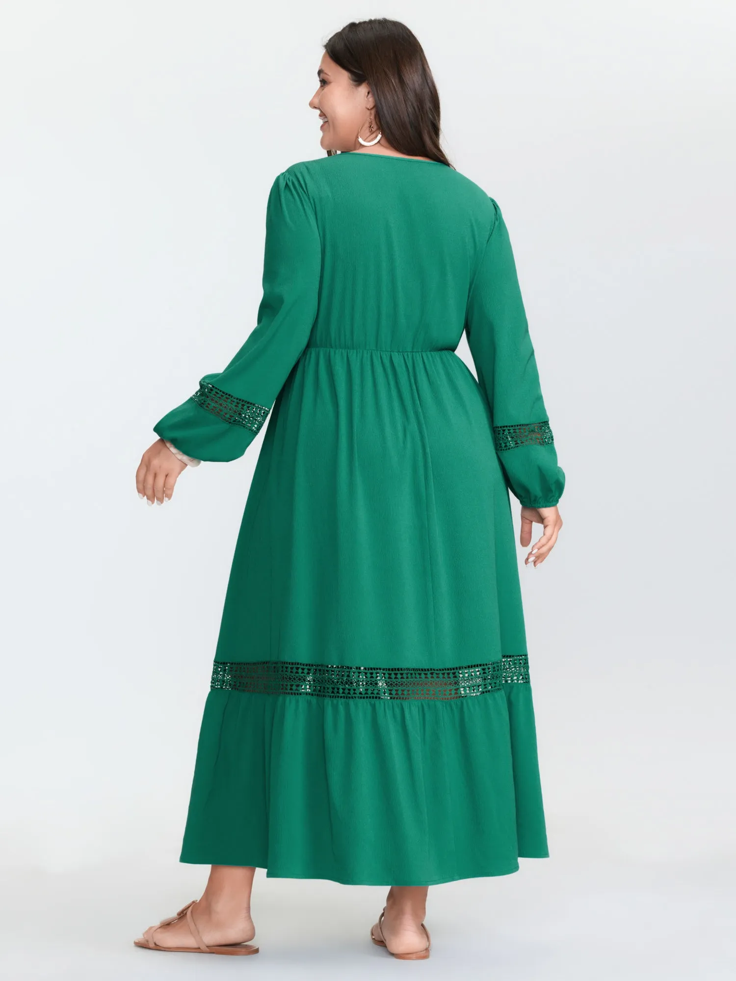 Supersoft Lace Trim Tiered Maxi Dress sold by Bloomchic product image thumbnail 4