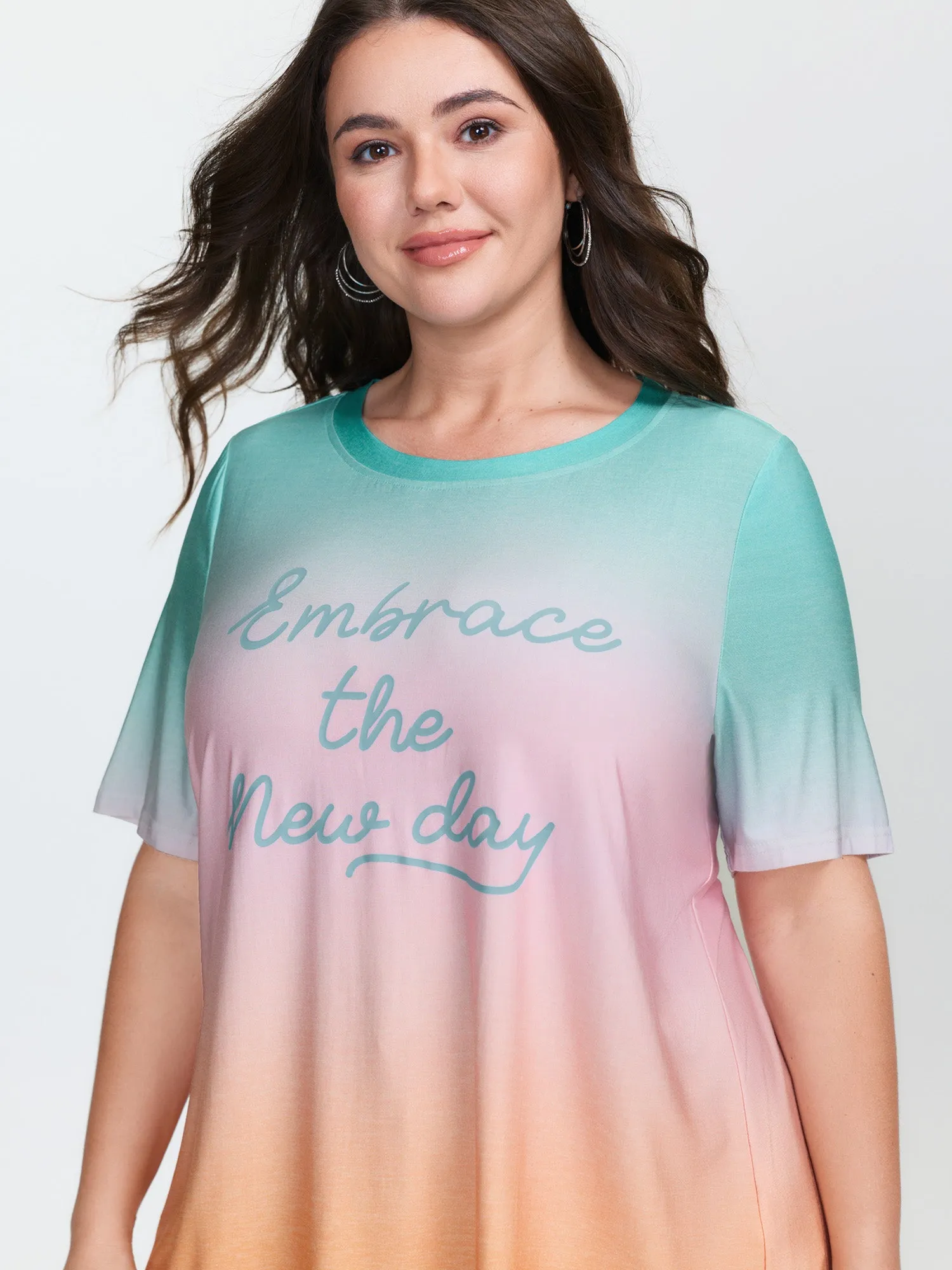 Supersoft Color Gradient Embrace New Days T-Shirt sold by Bloomchic product image thumbnail 3