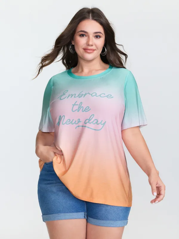 Supersoft Color Gradient Embrace New Days T-Shirt sold by Bloomchic