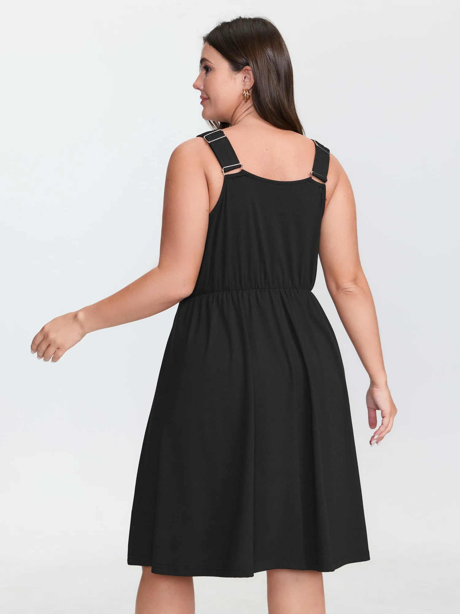 Supersoft Wide Straps Plain Midi Dress sold by Bloomchic product image thumbnail 4