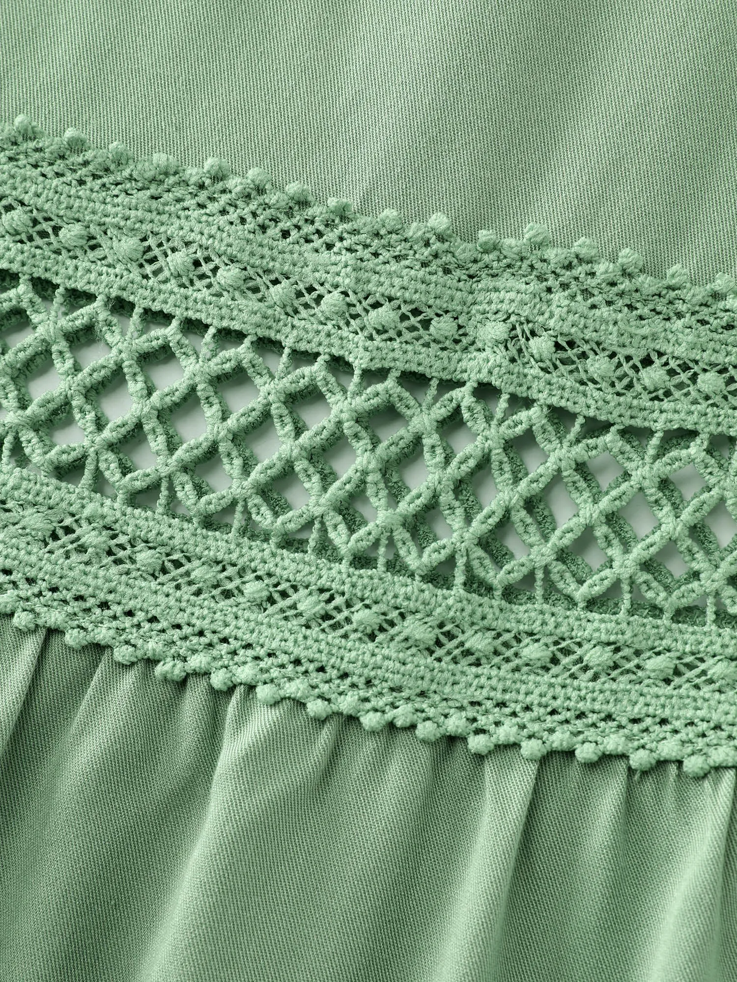 Off-Shoulder Stretchy Waist Lace Trim Maxi Dress sold by Bloomchic product image thumbnail 5