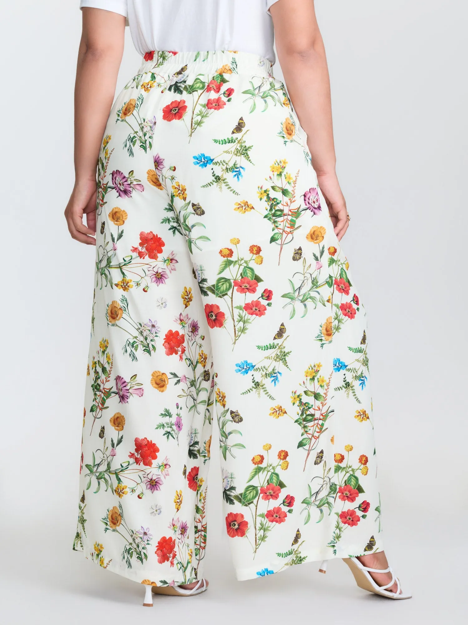 Floral Print Stretchy Waist Wide-Leg Pants sold by Bloomchic product image thumbnail 5