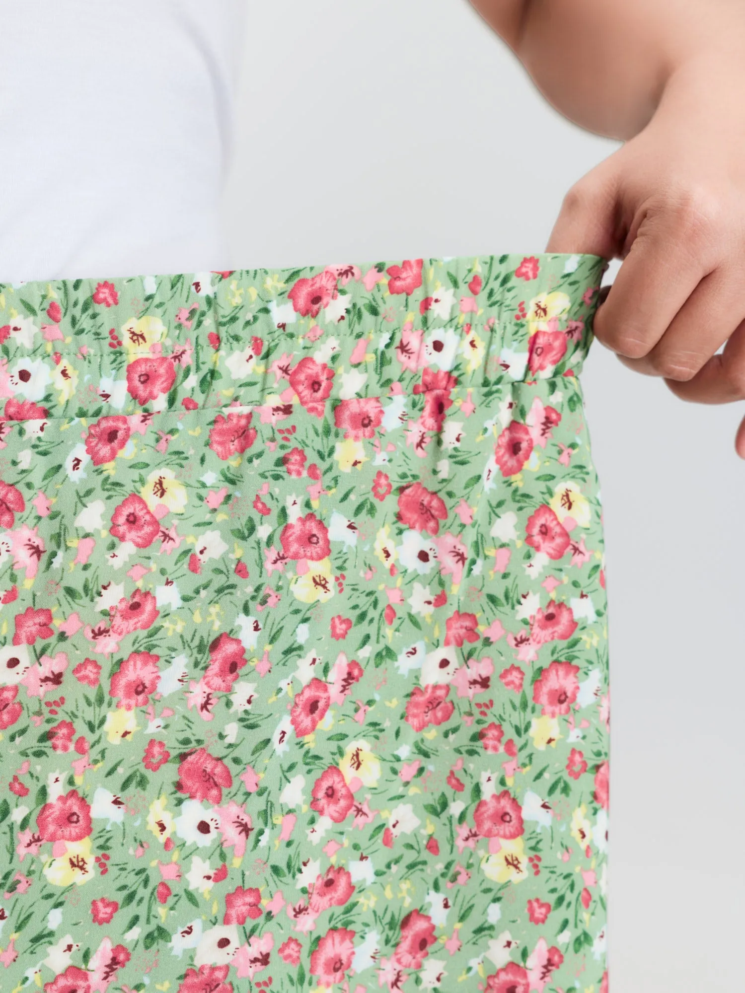 Floral Print Split Side Tiered Maxi Skirt sold by Bloomchic product image thumbnail 4