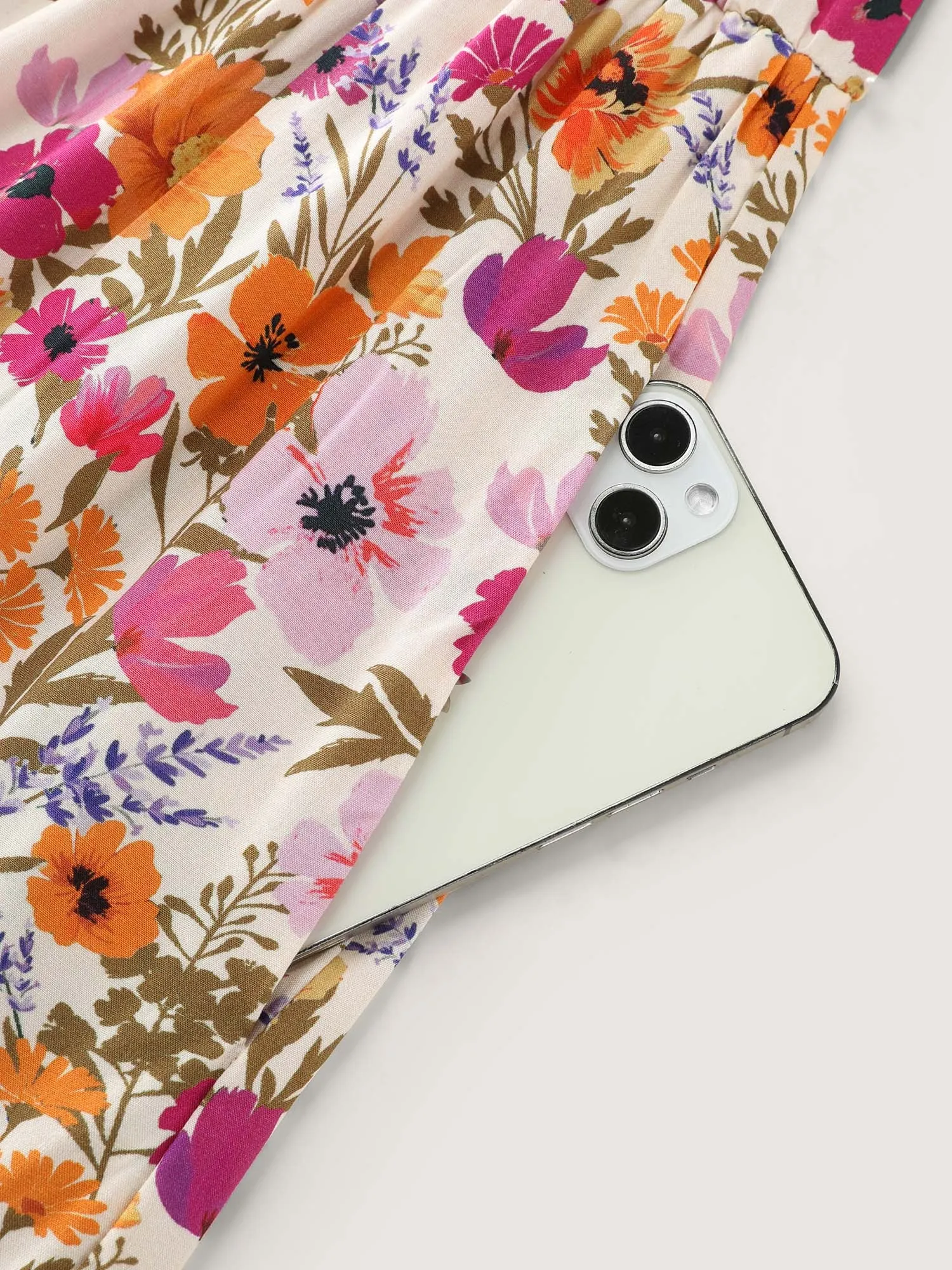 Floral Print Off-Shoulder Stretchy Waist Maxi Dress sold by Bloomchic product image thumbnail 5