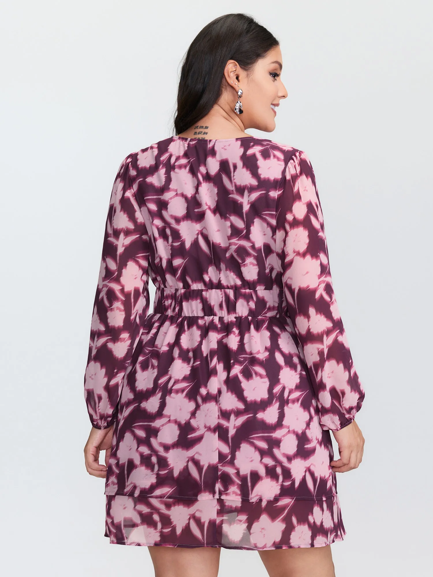 Floral Print Side-Tie Waist Mini Dress sold by Bloomchic product image thumbnail 5