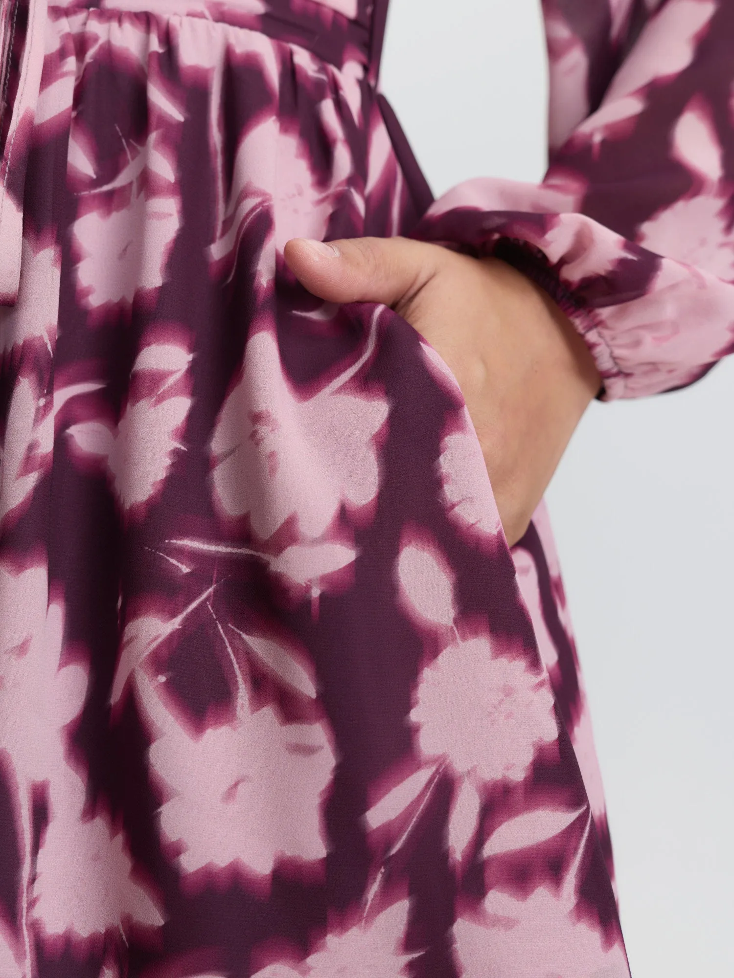 Floral Print Side-Tie Waist Mini Dress sold by Bloomchic product image thumbnail 4