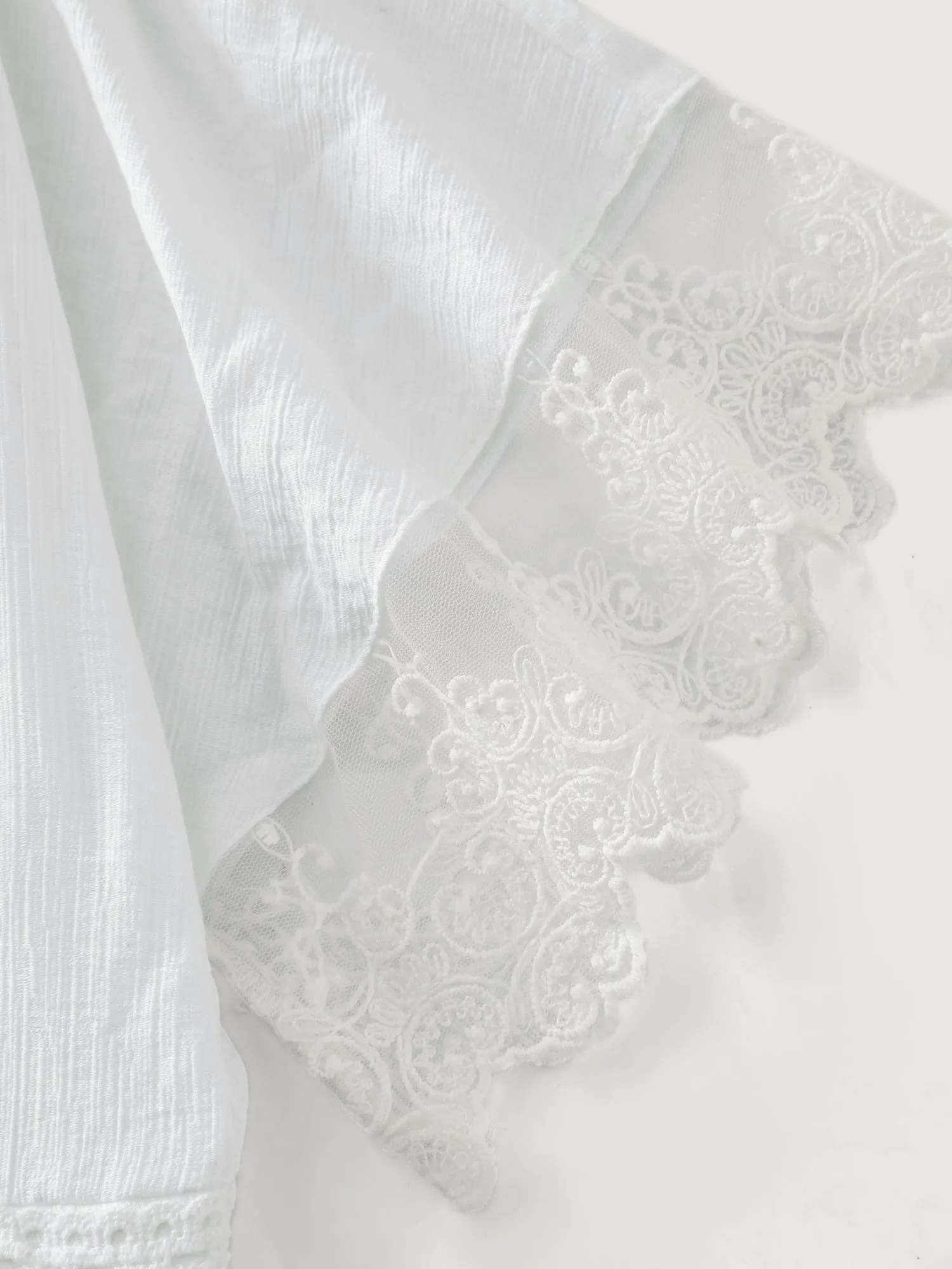 Pleated Neckline Romantic Lace Ruffled Maxi Dress sold by Bloomchic product image thumbnail 5