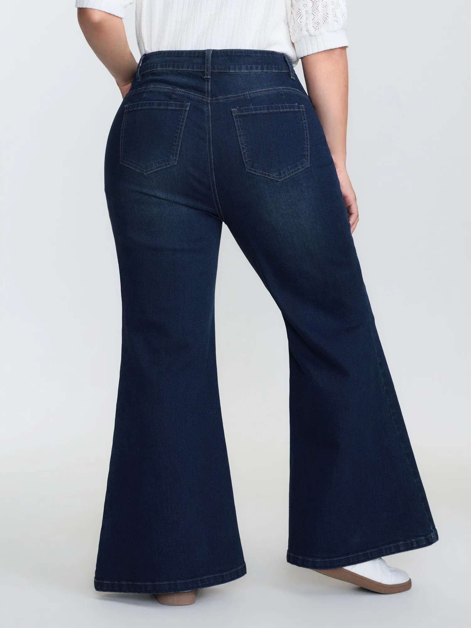 Stretchy Mid-Rise Flared Jeans sold by Bloomchic product image thumbnail 5