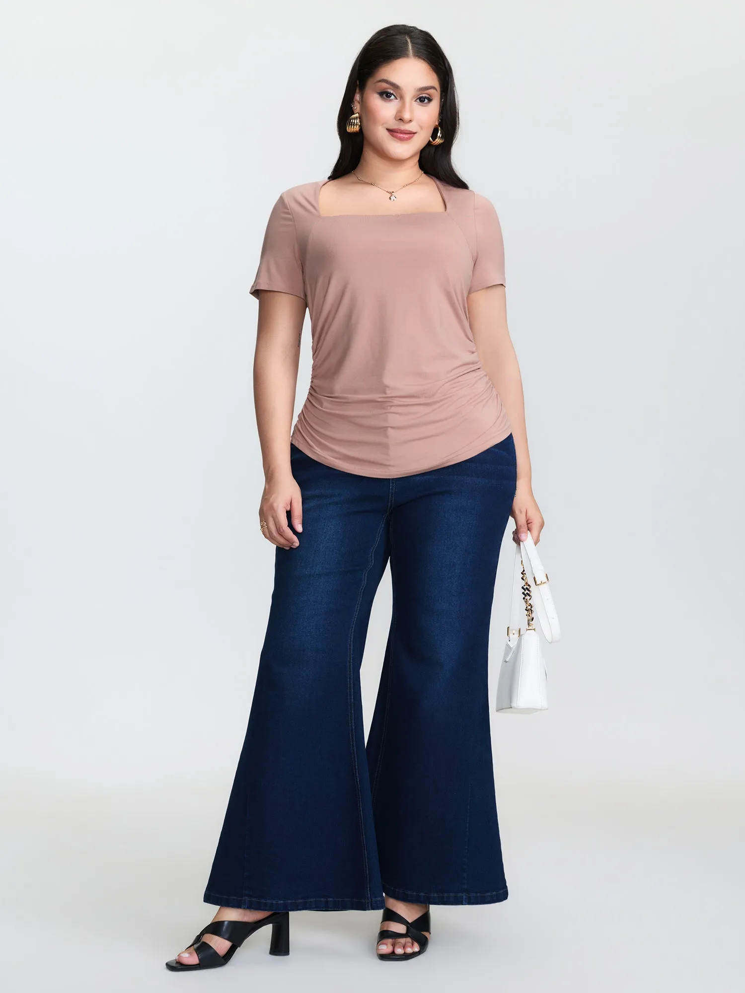 2-in-1 U-Neck Fitted Knit Top sold by Bloomchic product image thumbnail 3