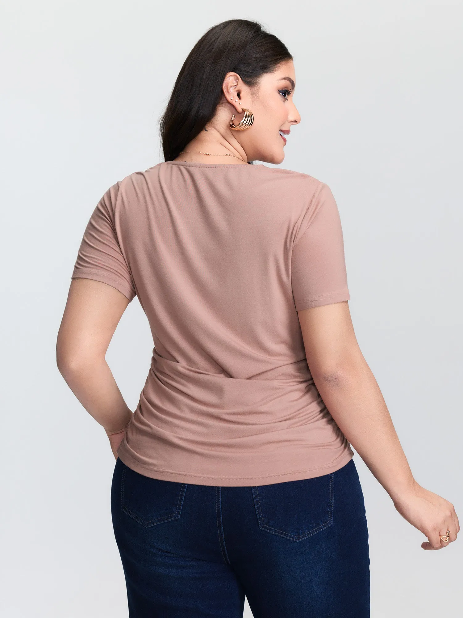 2-in-1 U-Neck Fitted Knit Top sold by Bloomchic product image thumbnail 4