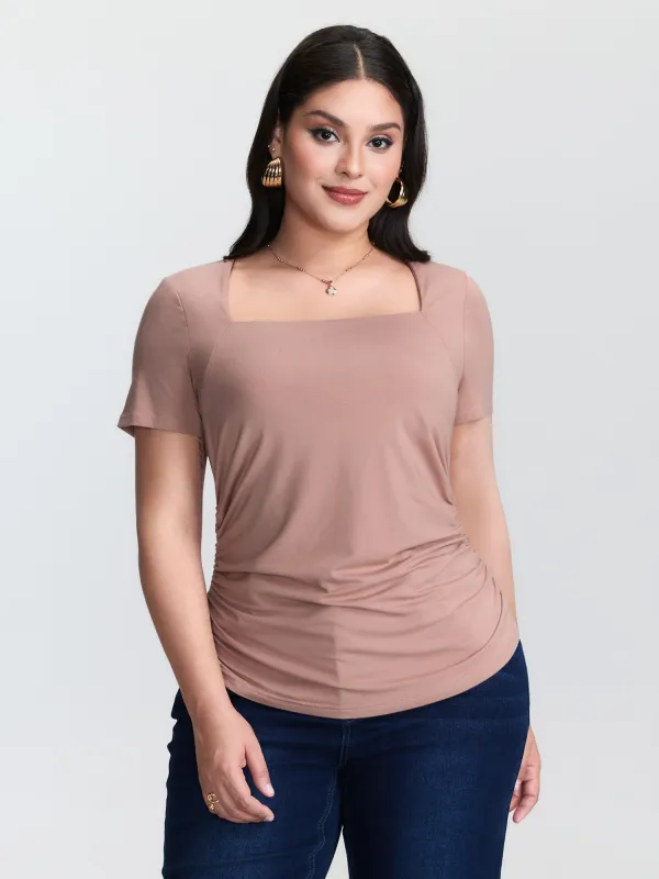 2-in-1 U-Neck Fitted Knit Top made by Bloomchic