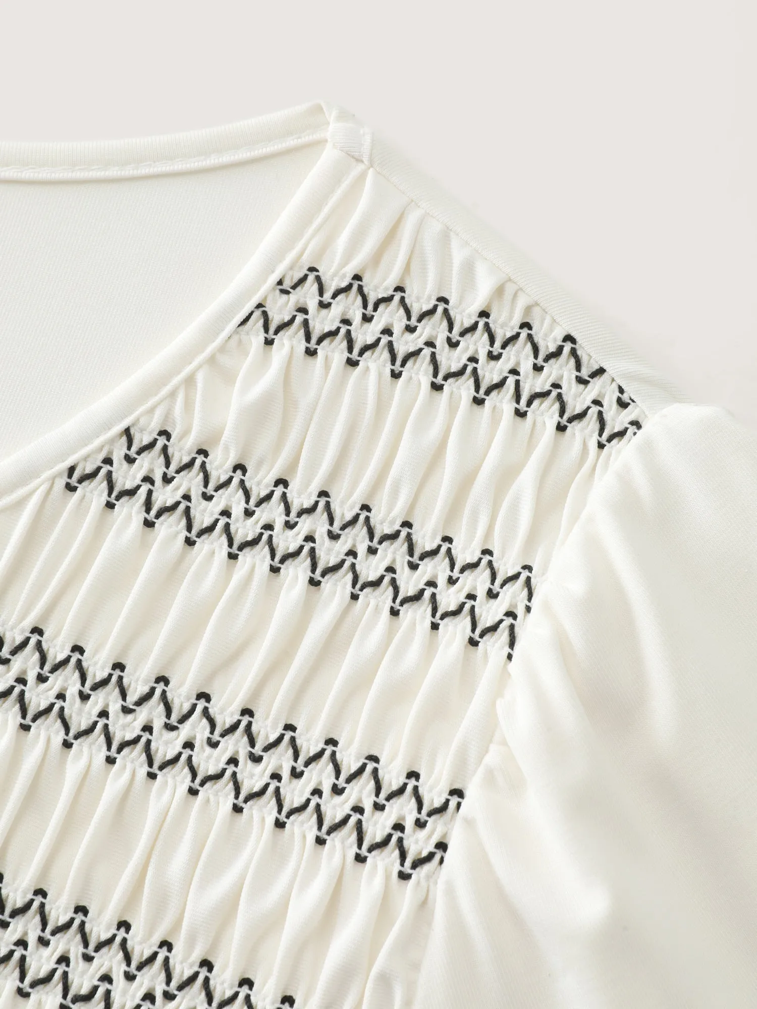 Zigzag Lace Trim Layered Sleeve T-Shirt sold by Bloomchic product image thumbnail 5