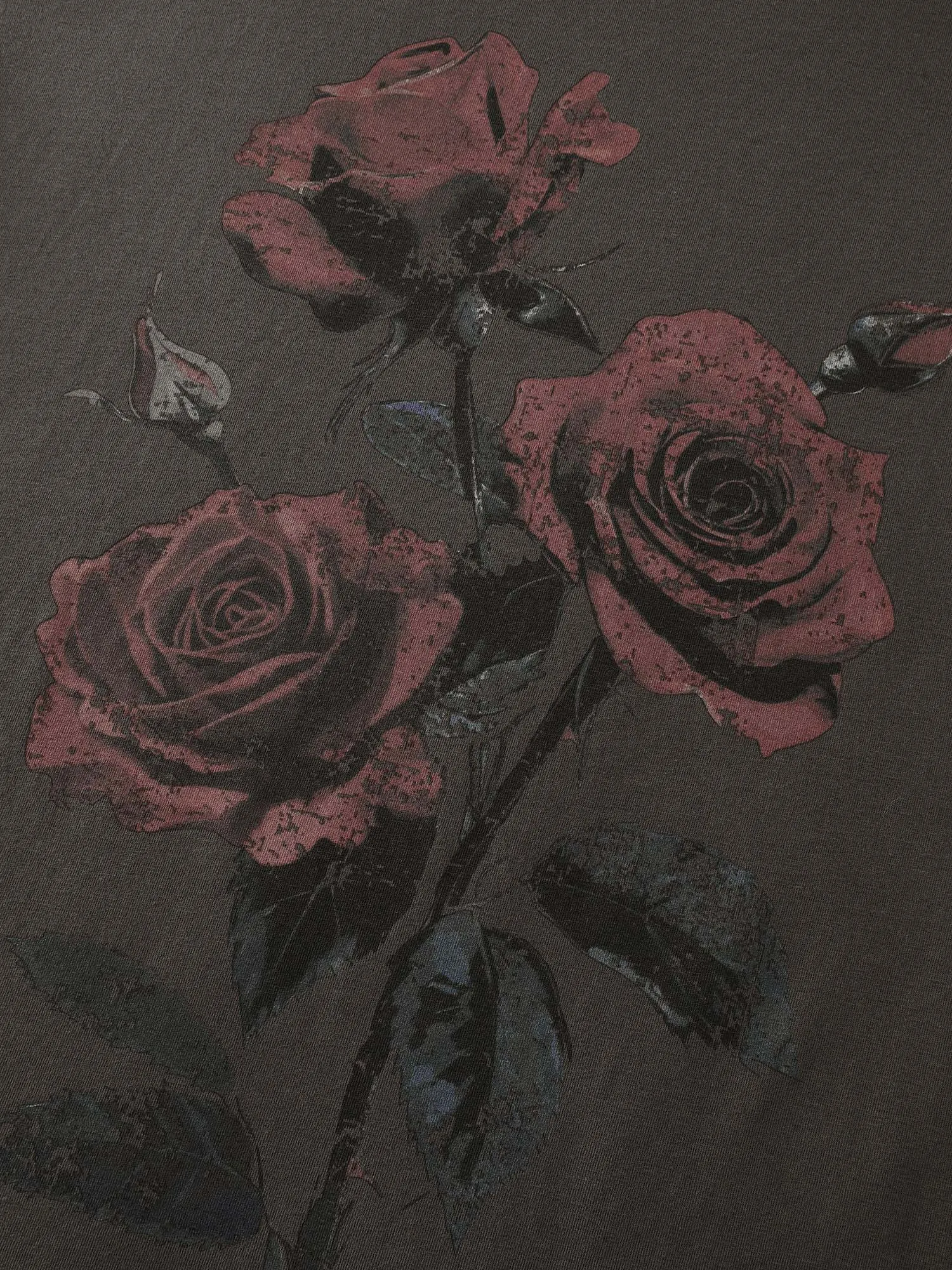 Rose Print Distressed Wash T-Shirt sold by Bloomchic product image thumbnail 5