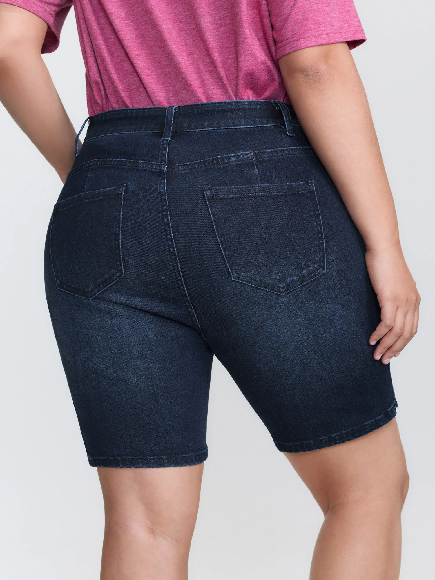 Stretchy Skinny-Fit Denim Shorts sold by Bloomchic product image thumbnail 5