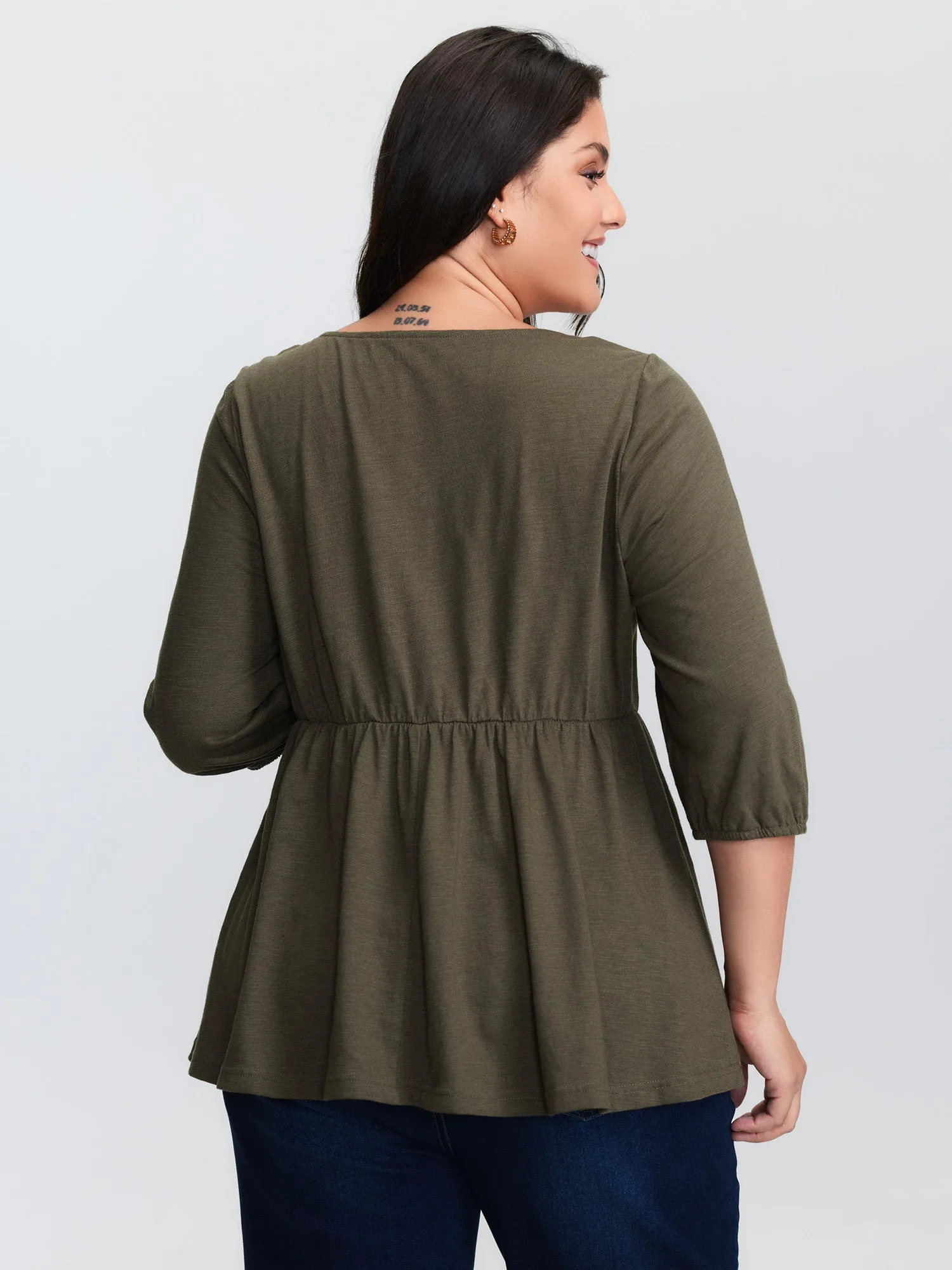 Floral Embroidered Square Neckline Button Top sold by Bloomchic product image thumbnail 4