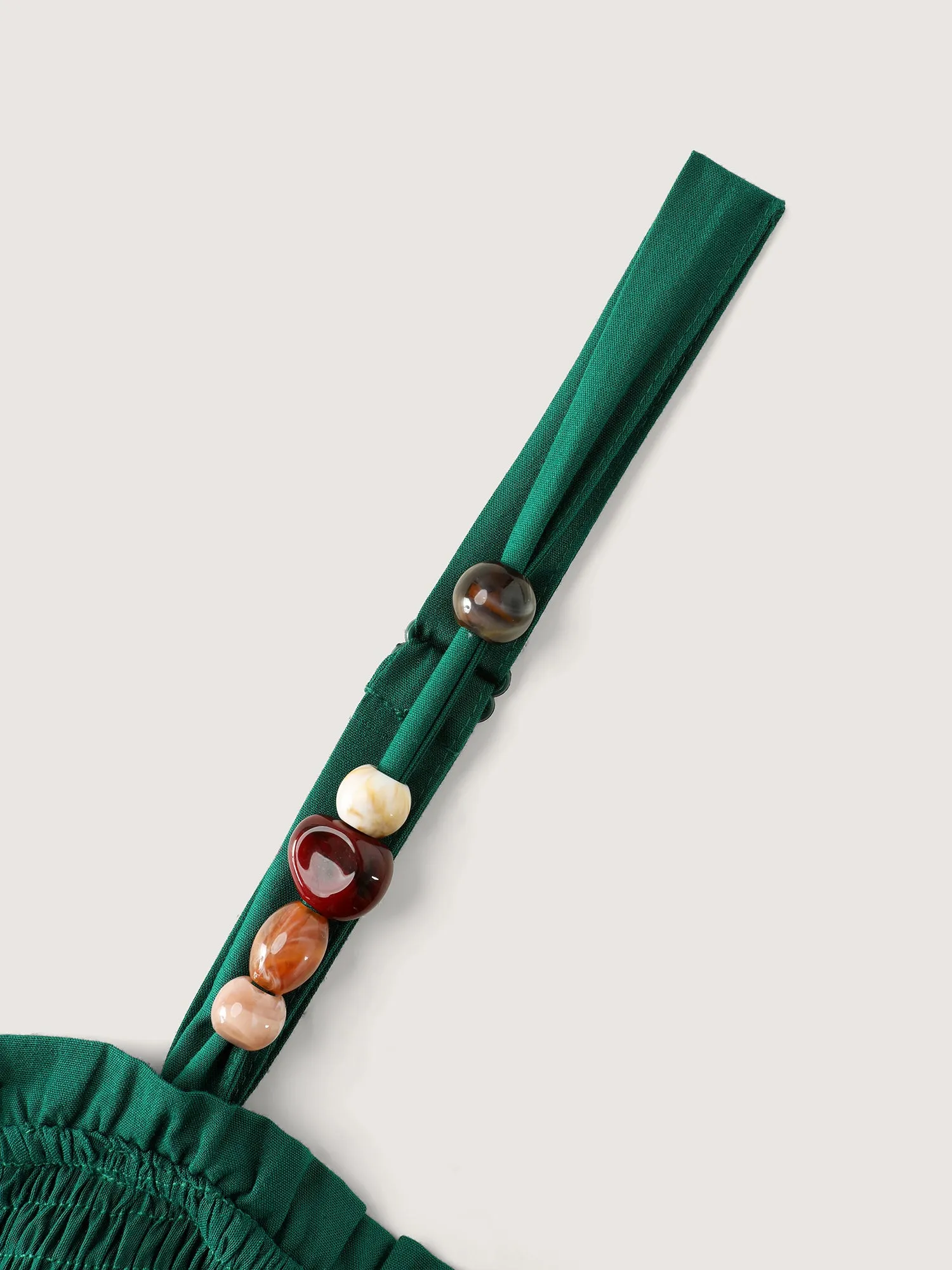 Shirred Bodice Adjustable Wide-Leg Jumpsuit sold by Bloomchic product image thumbnail 5