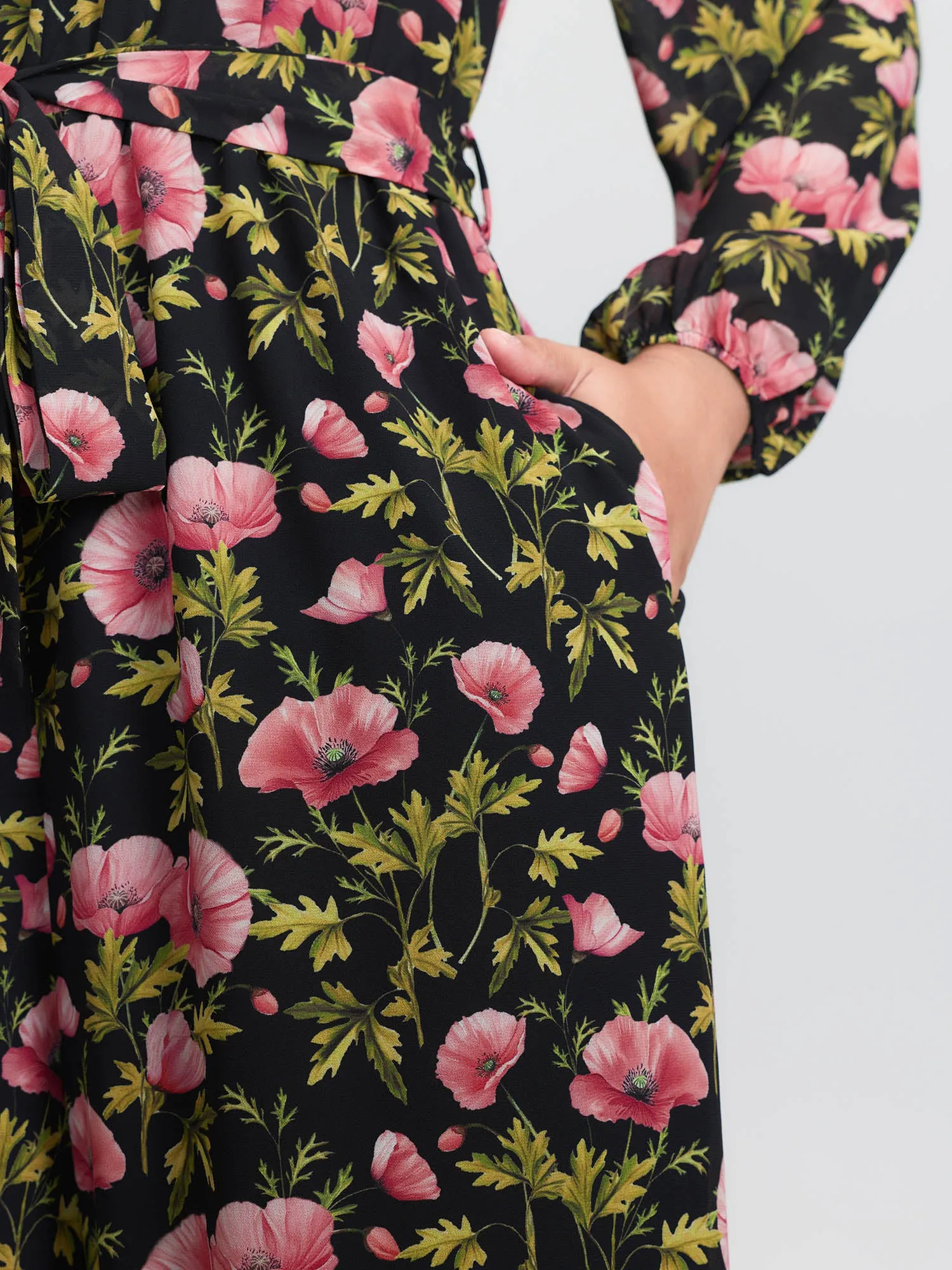 Floral Print Pockets Stretchy Waist Jumpsuit sold by Bloomchic product image thumbnail 3