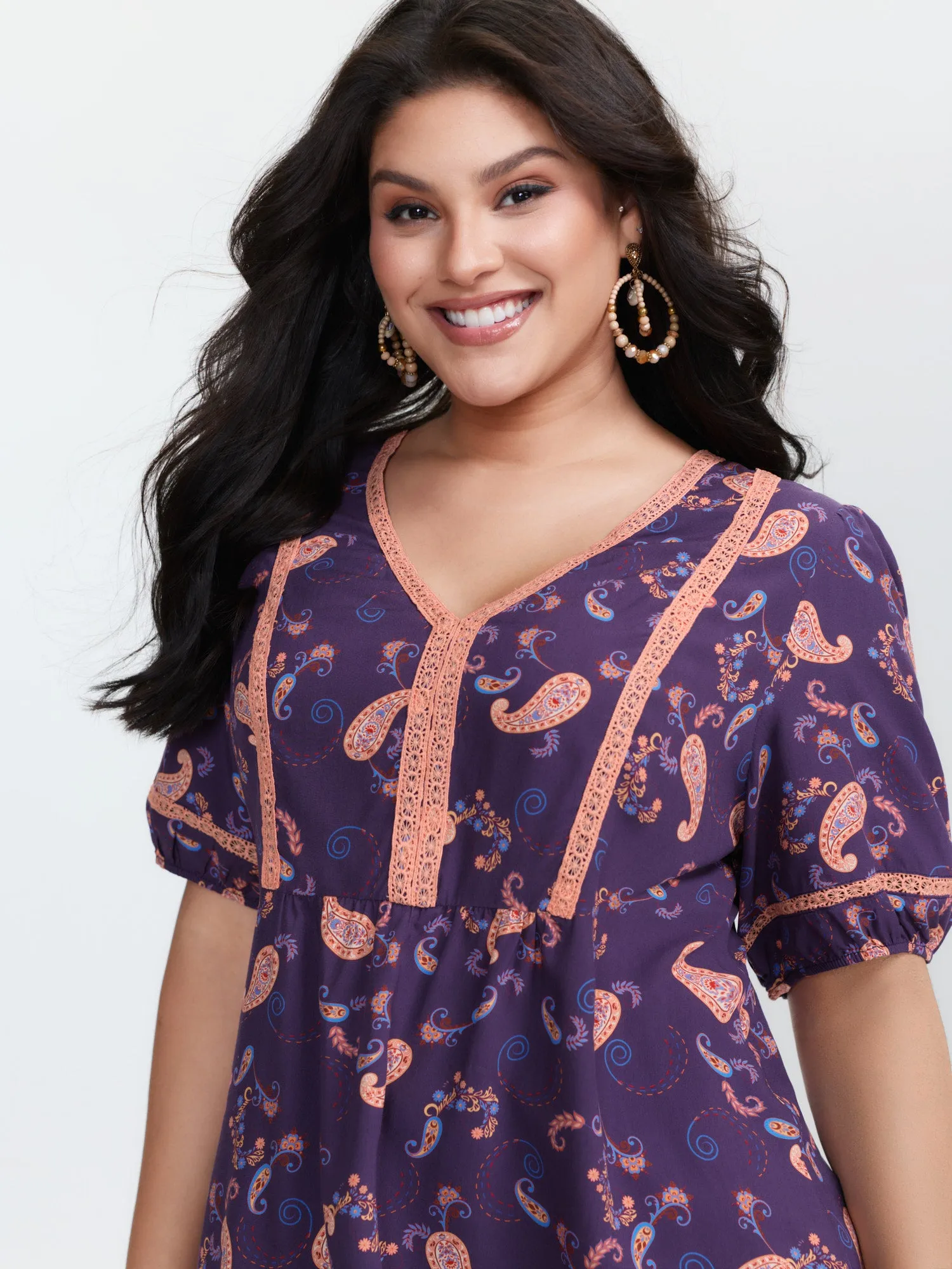 Supersoft Printed High Low Hem Blouse sold by Bloomchic product image thumbnail 3
