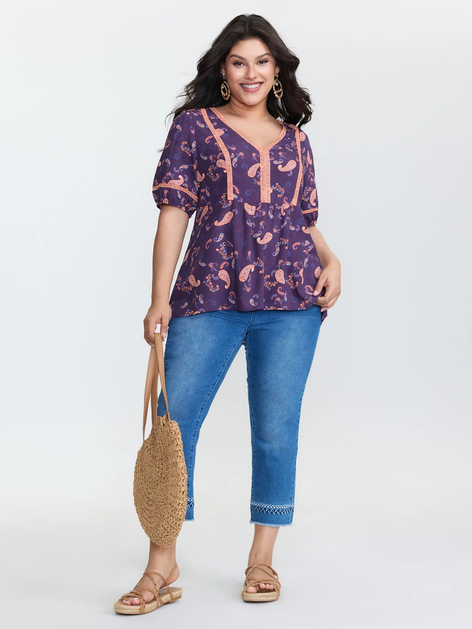 Supersoft Printed High Low Hem Blouse sold by Bloomchic product image thumbnail 2