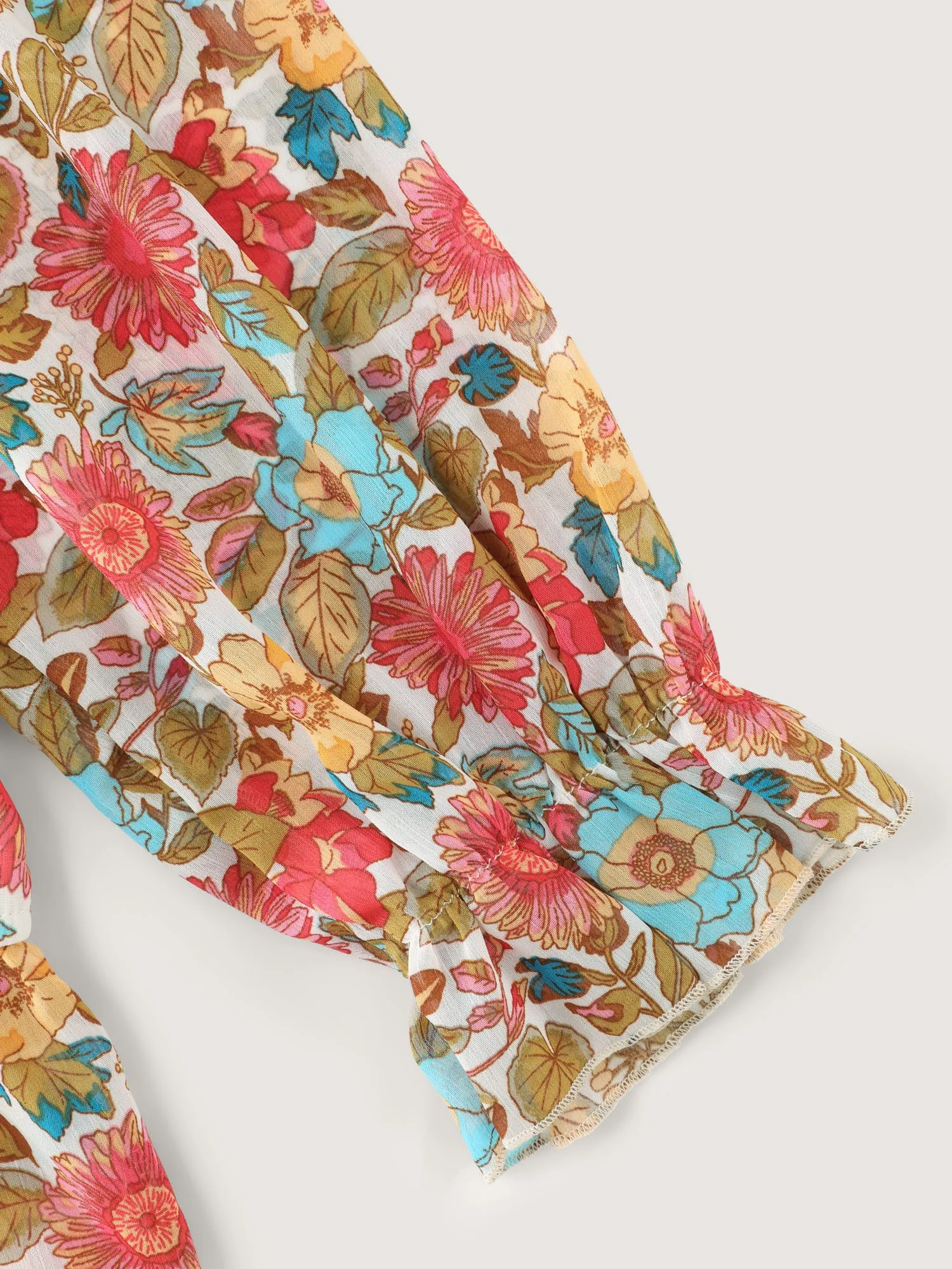 Romantic Off-Shoulder Floral Print Blouse sold by Bloomchic product image thumbnail 5