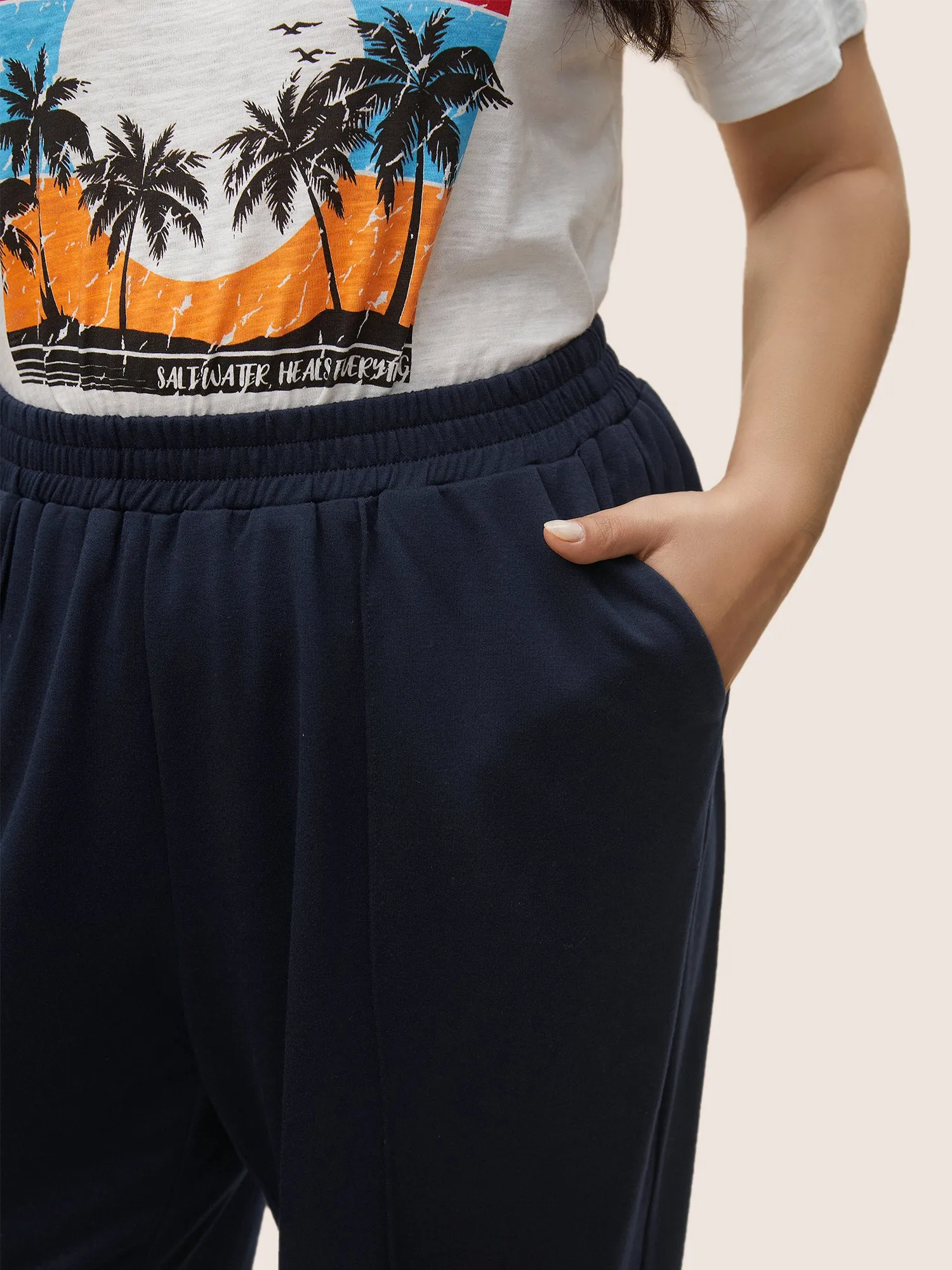 Plain Seam Detail Pocket Carrot Pants sold by Bloomchic product image thumbnail 4