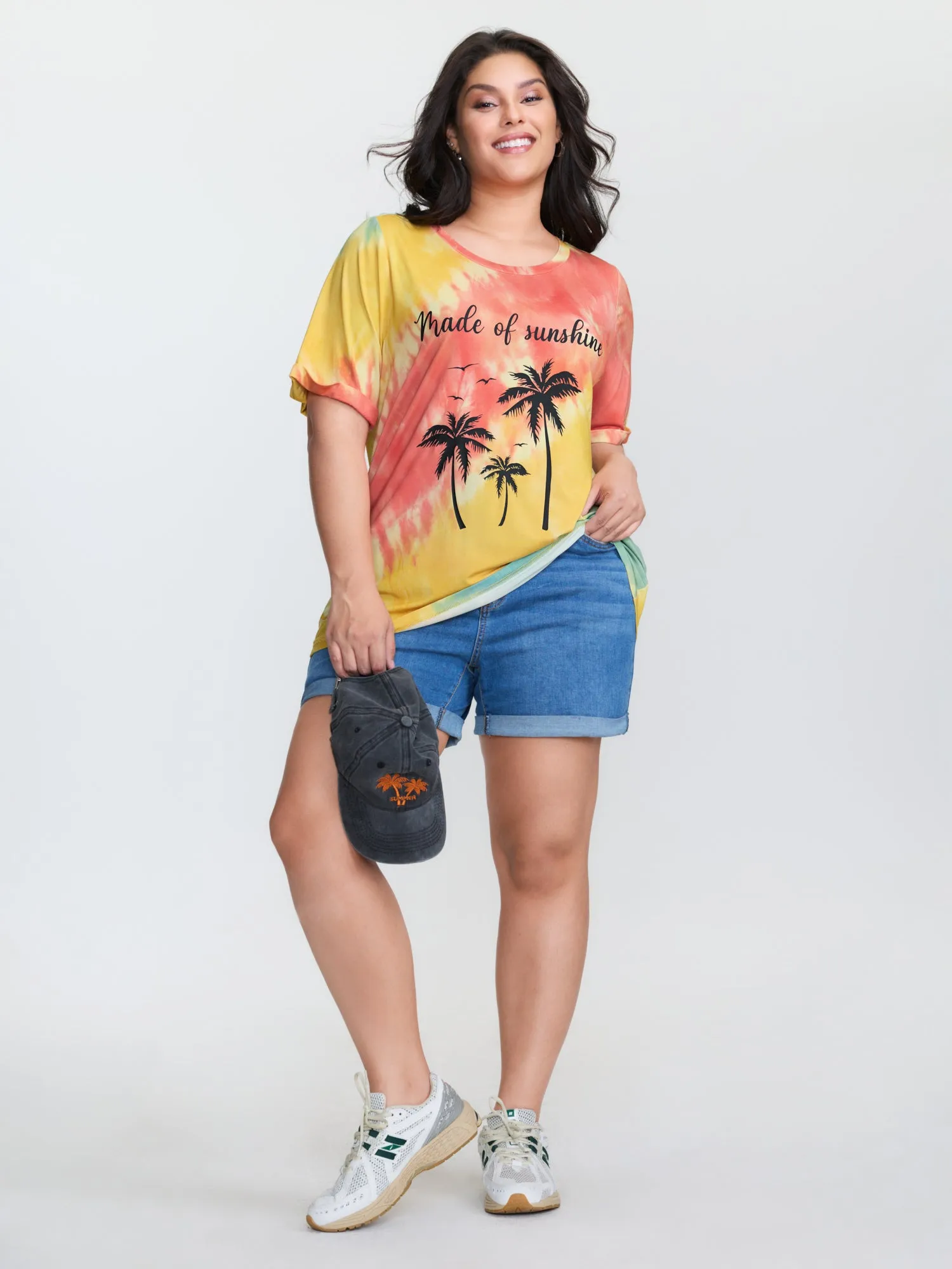 Tropical Pattern Color Gradient T-Shirt sold by Bloomchic product image thumbnail 2
