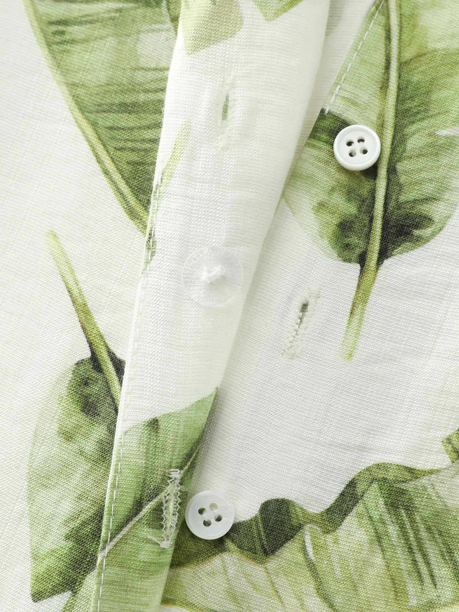 Tropical Leaf Print Button-Down Blouse sold by Bloomchic product image thumbnail 5