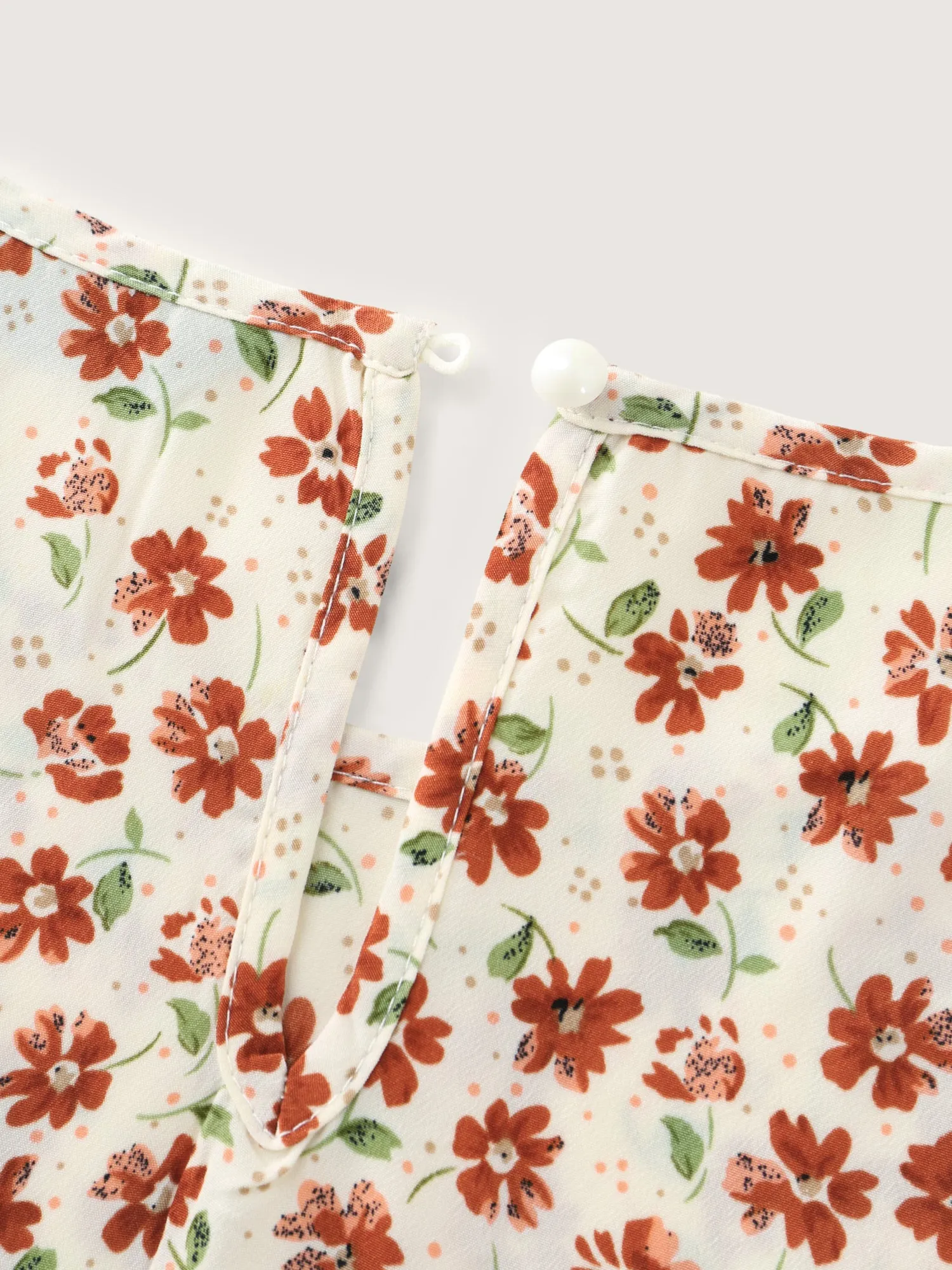 Floral Print Layered Sleeve Round Neck Blouse sold by Bloomchic product image thumbnail 5