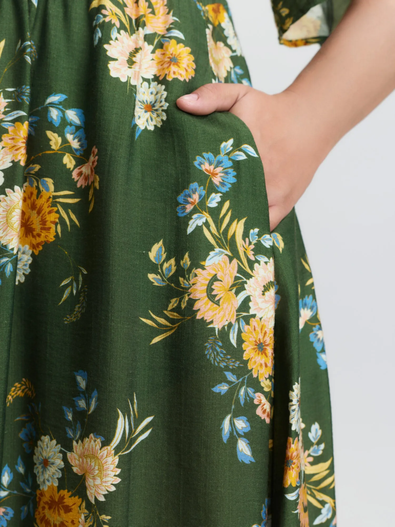 Floral Print Shirred Waist Midi Dress sold by Bloomchic product image thumbnail 3