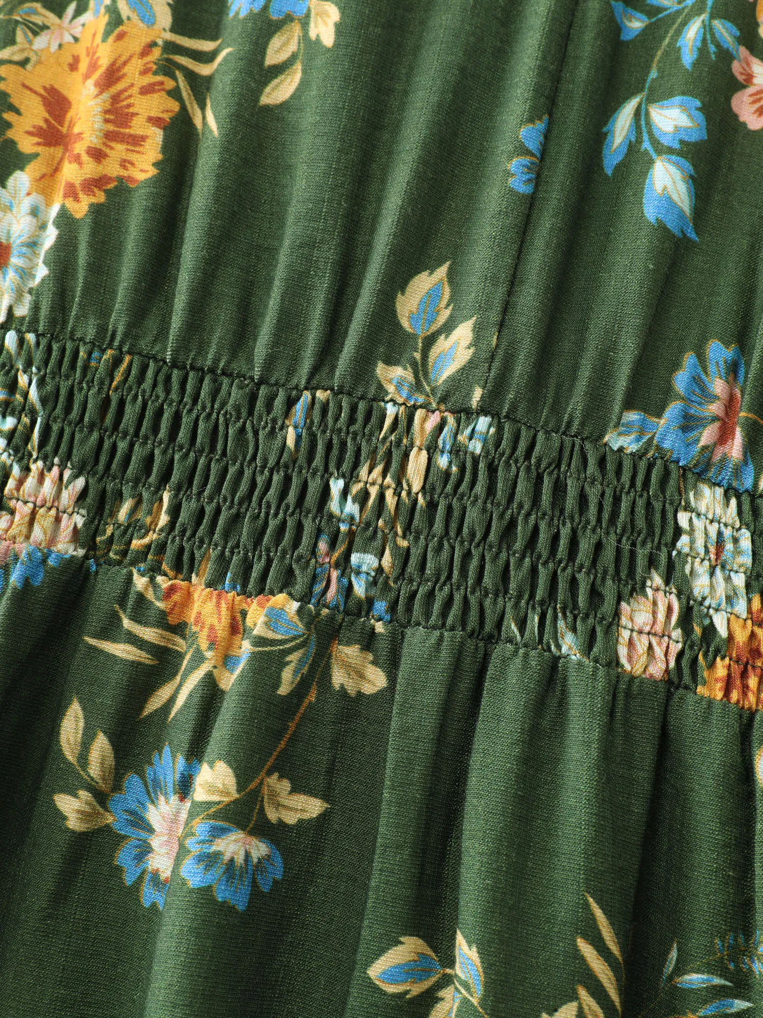 Floral Print Shirred Waist Midi Dress sold by Bloomchic product image thumbnail 5