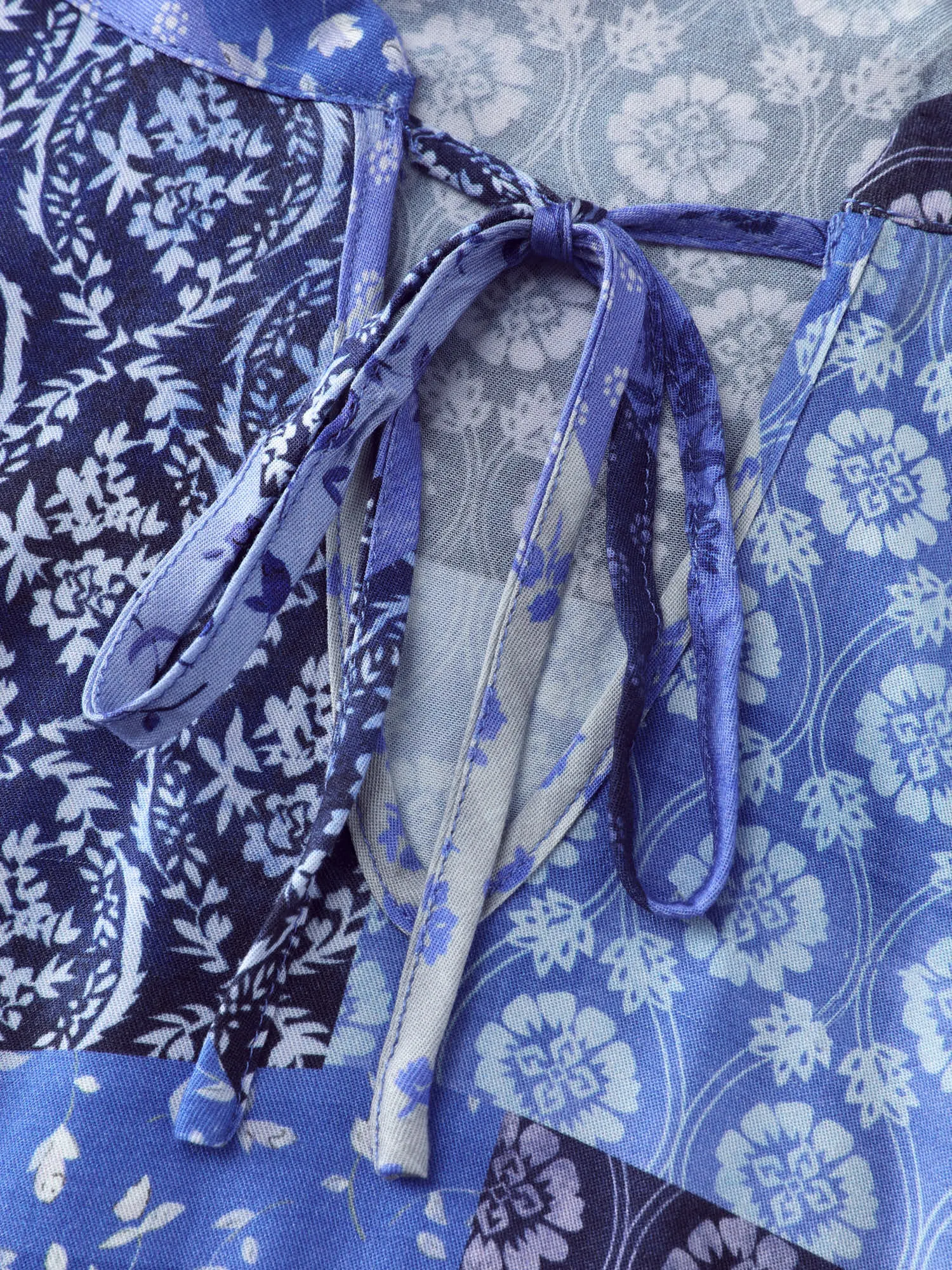 Floral Collage Pattern Drawstring Neckline Midi Dress sold by Bloomchic product image thumbnail 5