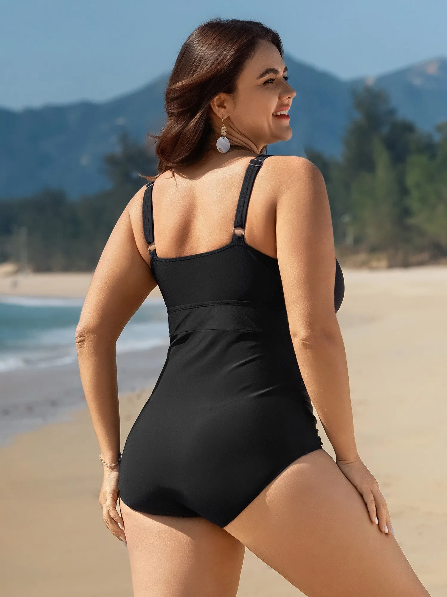 Floral Embroidered Tummy-Control One-Piece Swimsuit sold by Bloomchic product image thumbnail 5
