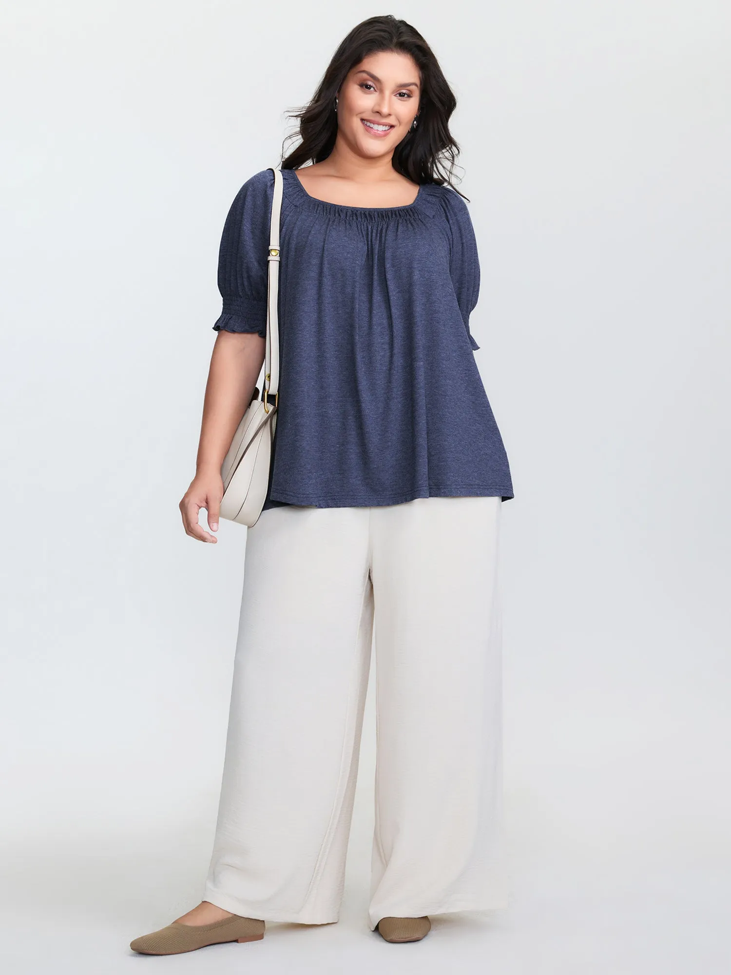 Supersoft Pleated Bust-Friendly T-Shirt sold by Bloomchic product image thumbnail 3