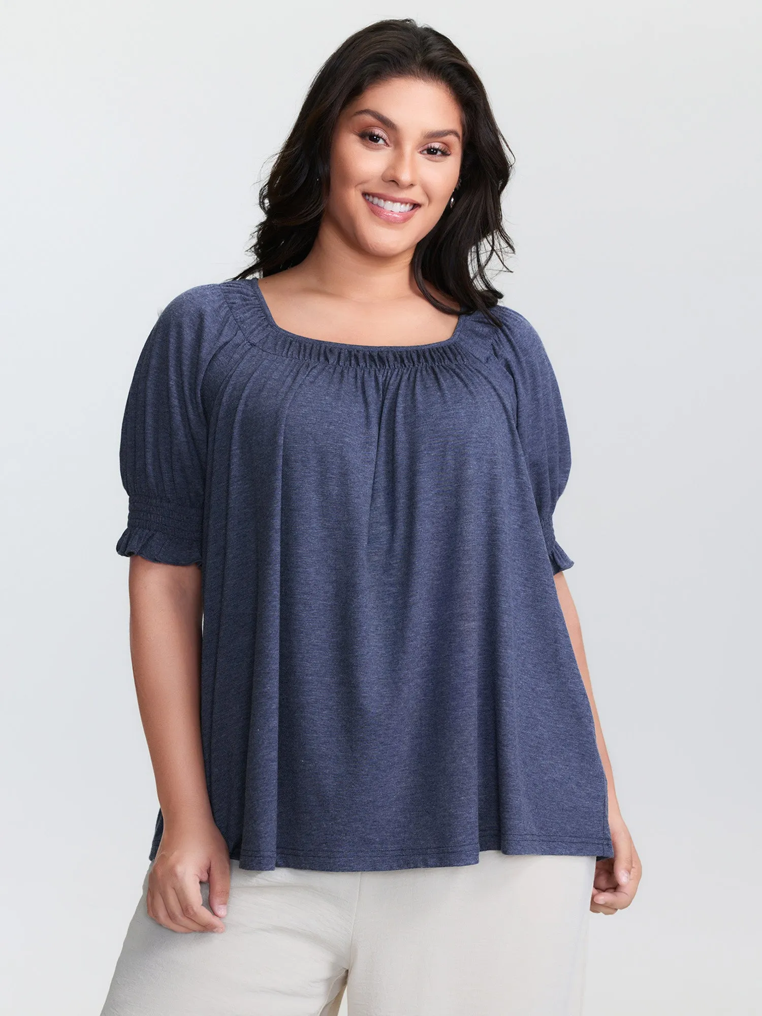 Supersoft Pleated Bust-Friendly T-Shirt sold by Bloomchic