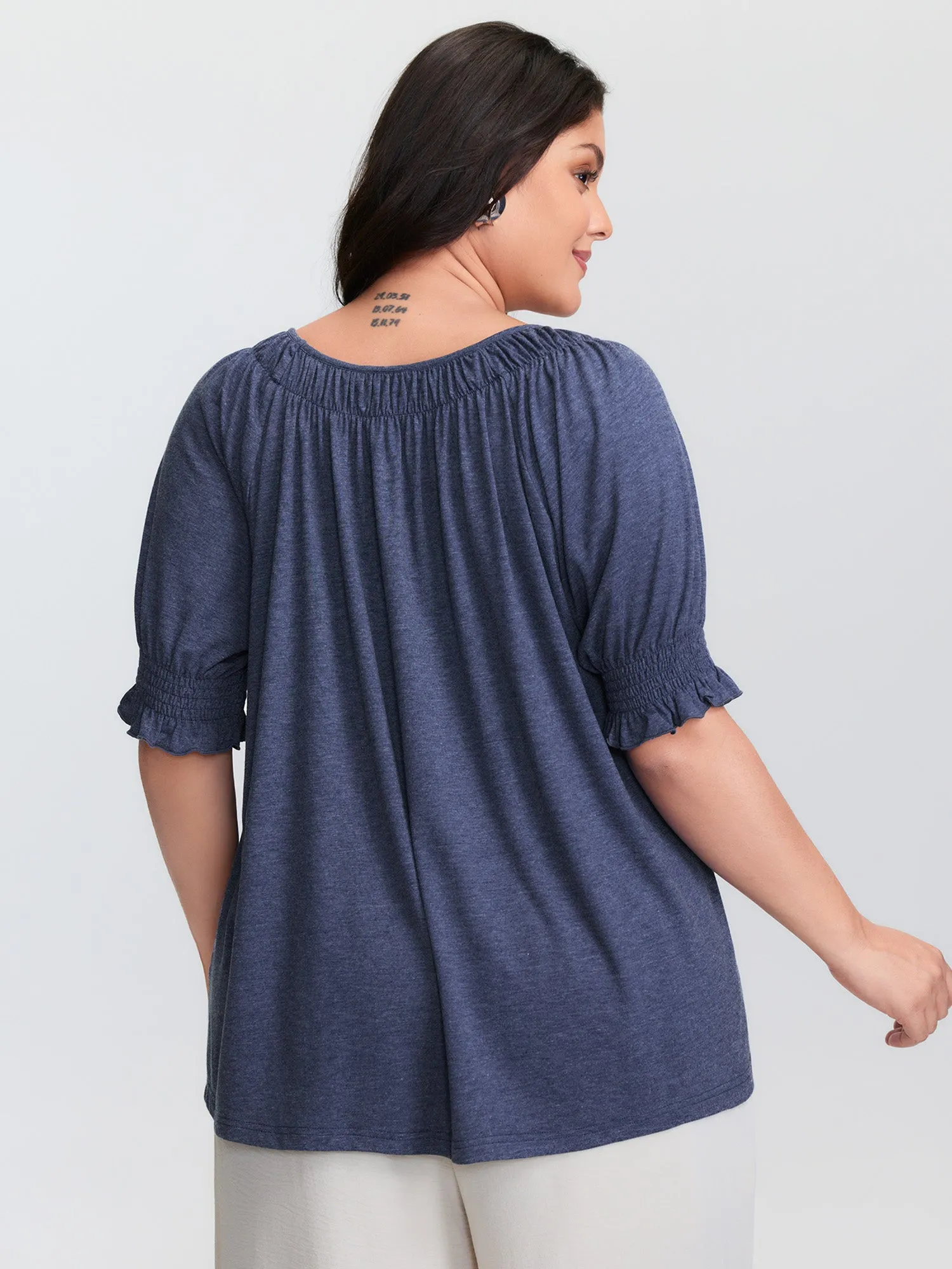 Supersoft Pleated Bust-Friendly T-Shirt sold by Bloomchic product image thumbnail 4
